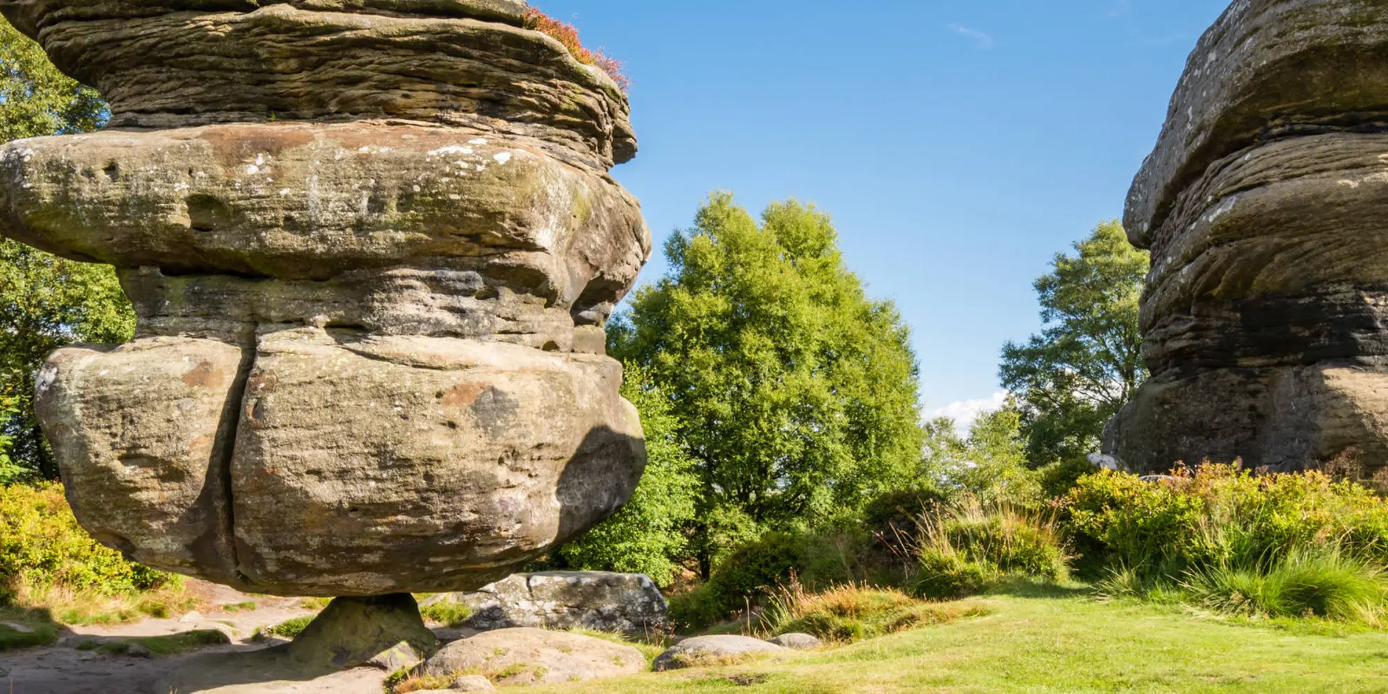 An image depicting the trail Brimham Moor - Riva Hill - Hartwith - Summerbridge - Smelthouses and Brimham Rocks and its surrounding area.