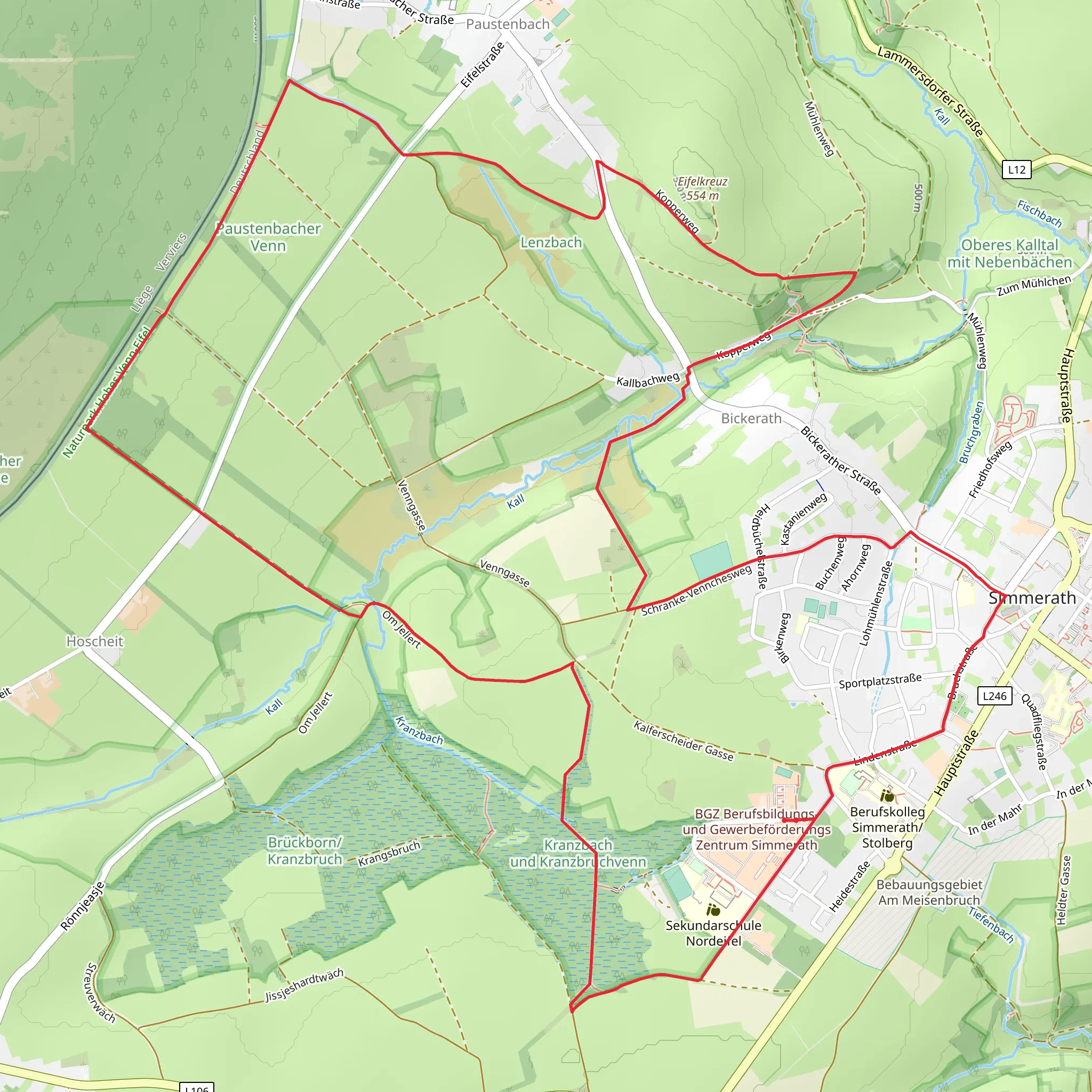 Matthiasweg and Westwall Eifelkreuz mobile static map