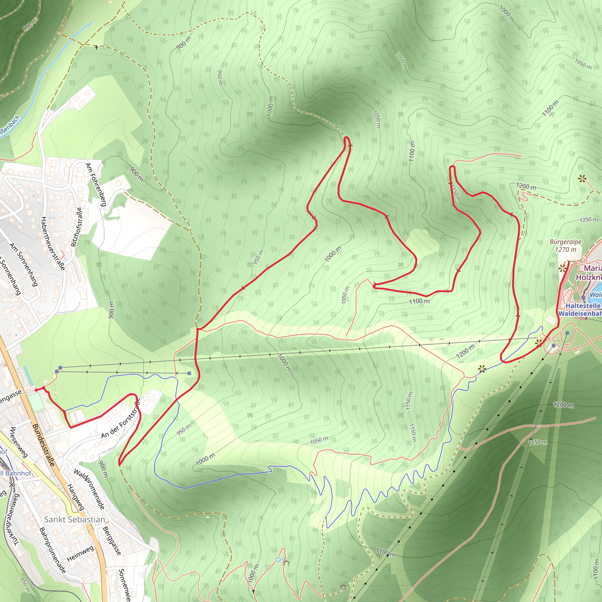 FIS bypass to Bürgeralpe Hike mobile static map