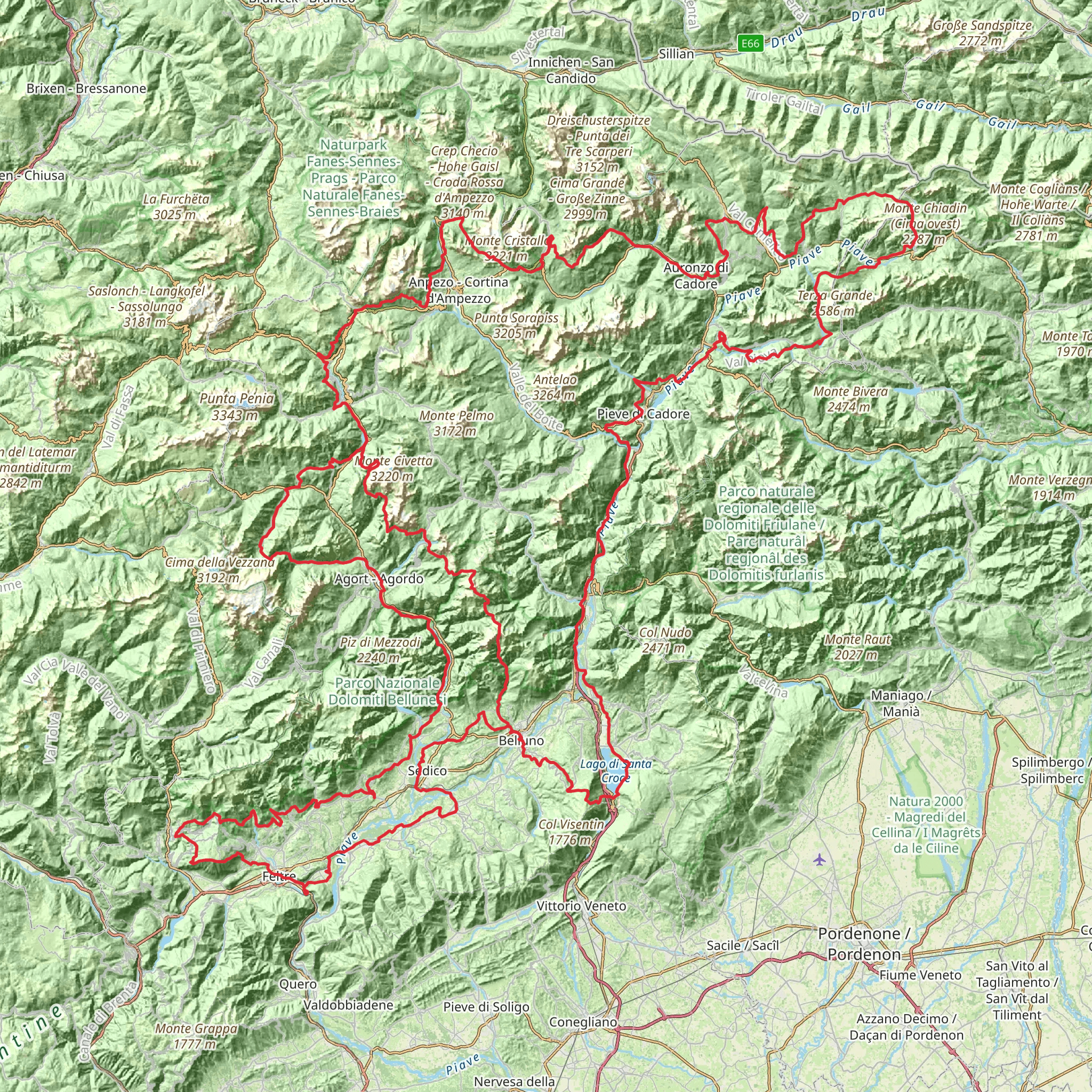 Camino Delle Dolomiti mobile static map