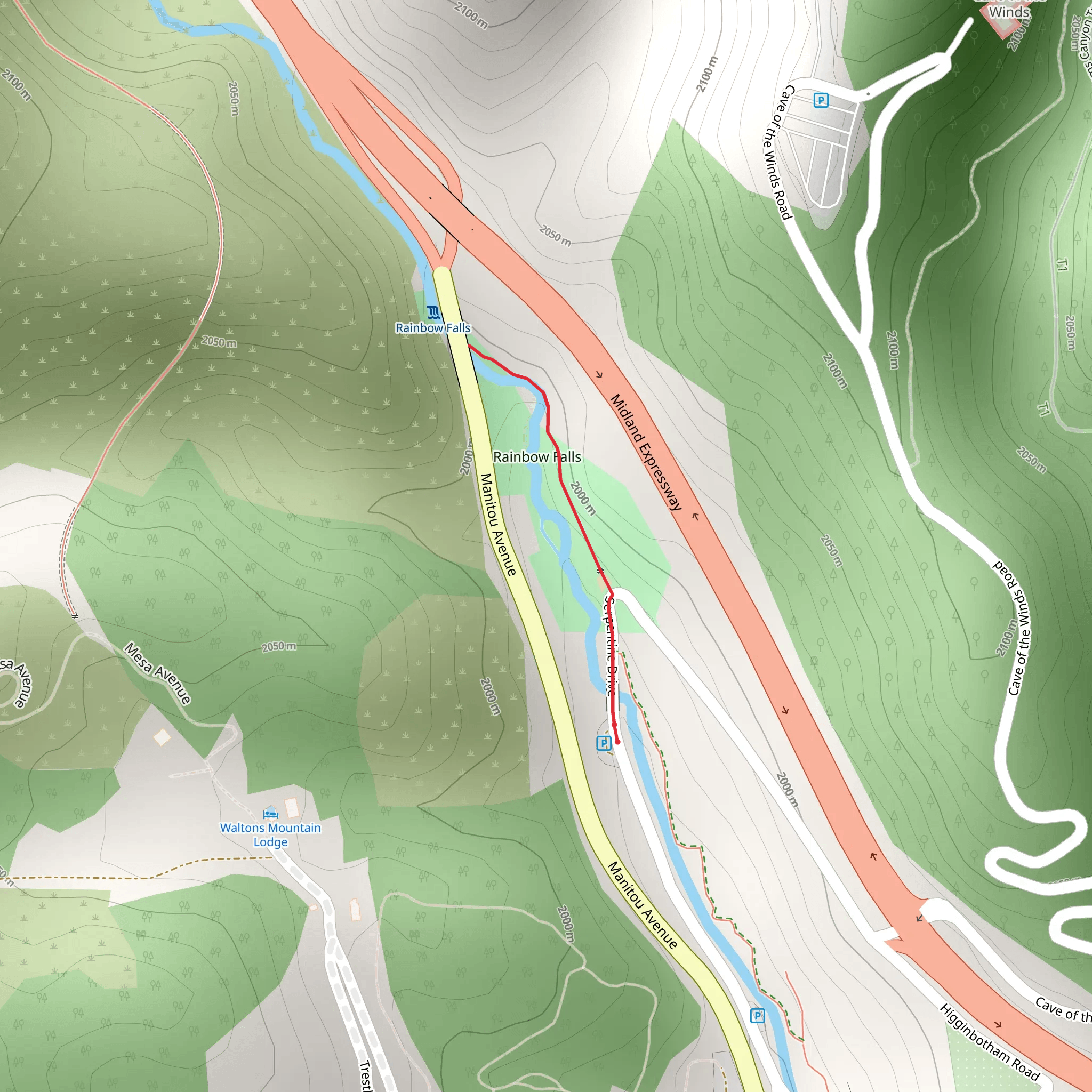 Rainbow Falls mobile static map