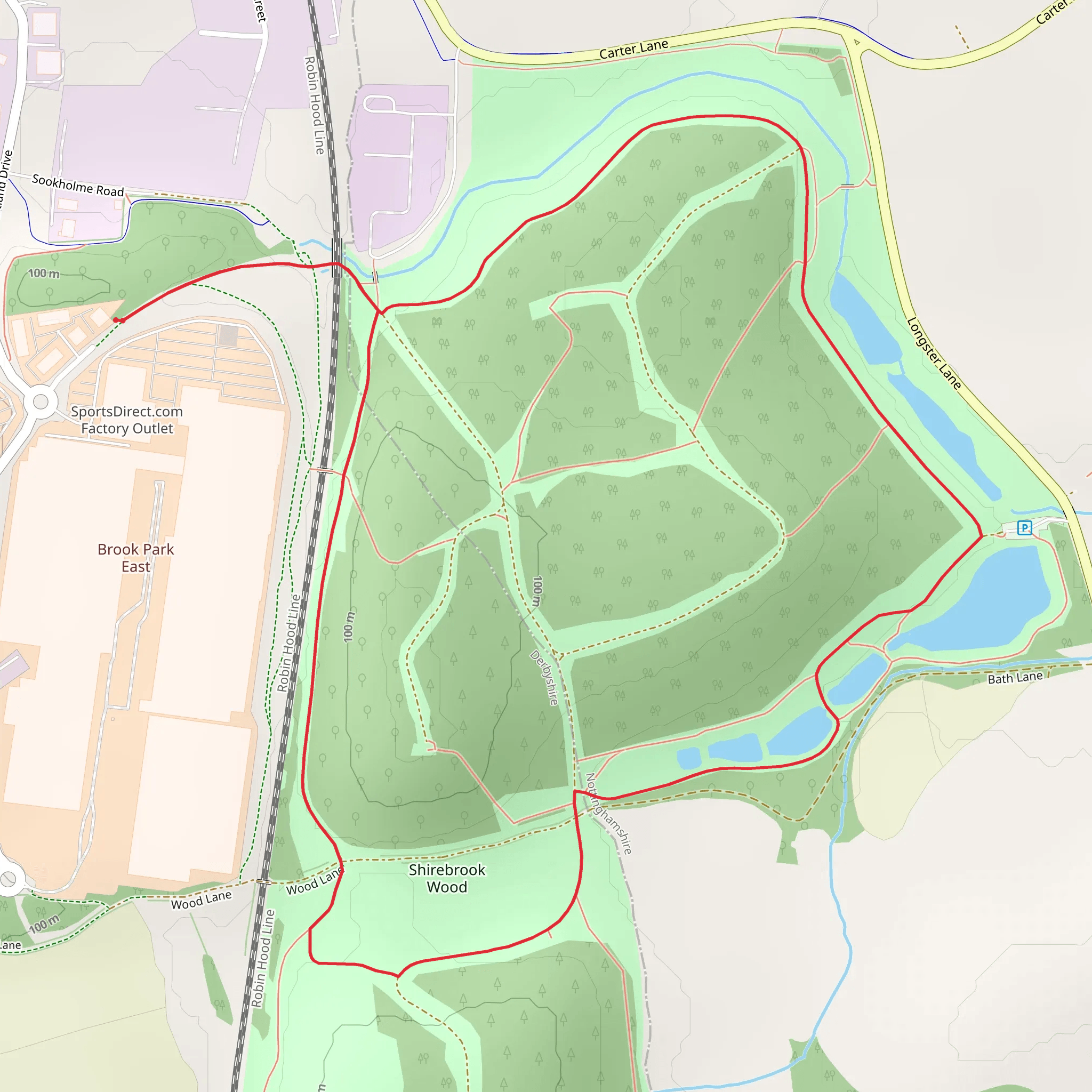 Shirebrook Wood Short Loop mobile static map