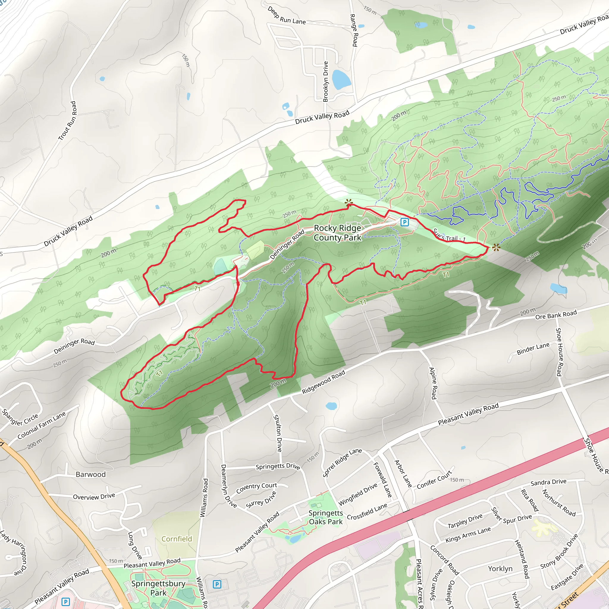 Rocky Ridge Court and Rocky Ridge Baseball Diamond Loop mobile static map