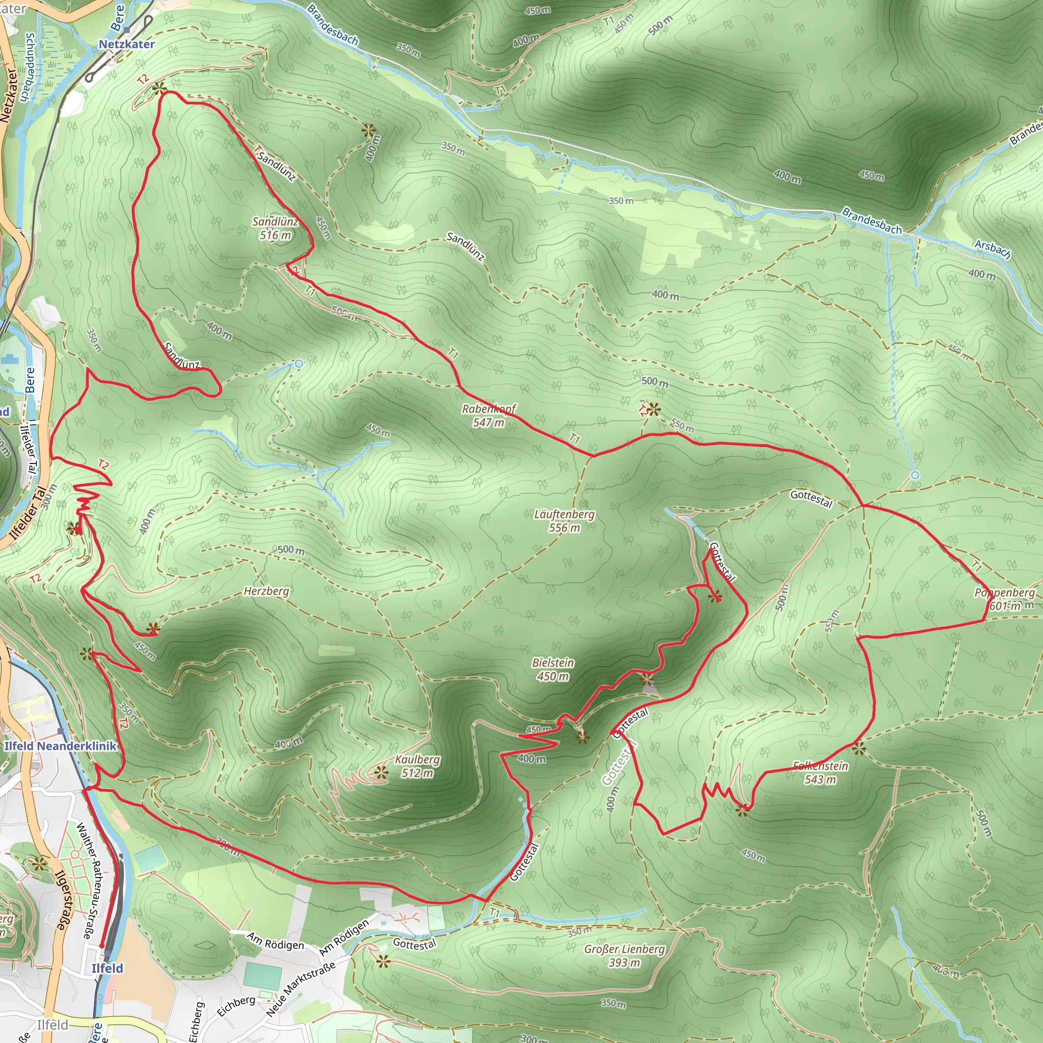 Kupfertalklippen, Poppenberg, Sandlünz and Wetterfahne Loop mobile static map