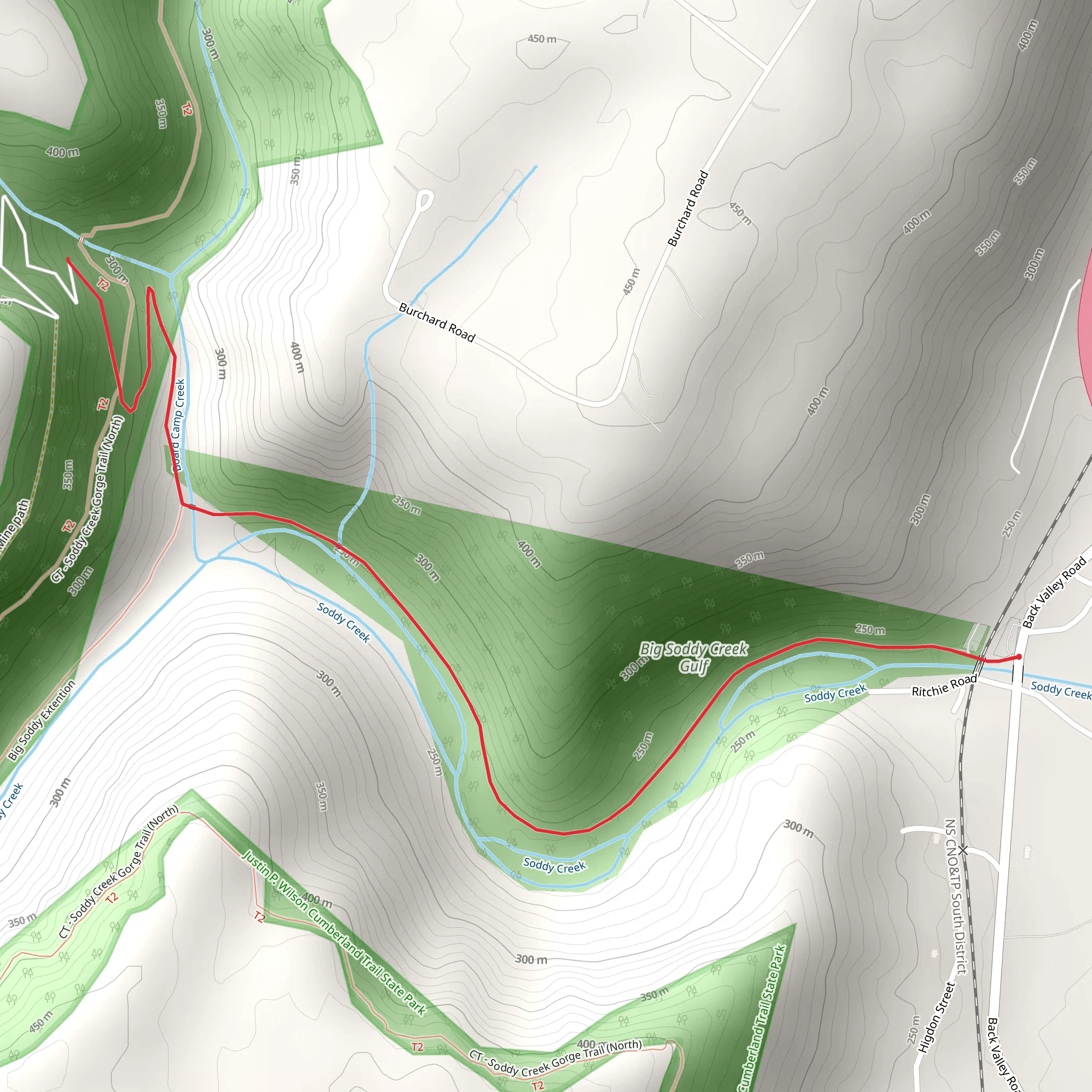 Soddy Creek Walkalong mobile static map