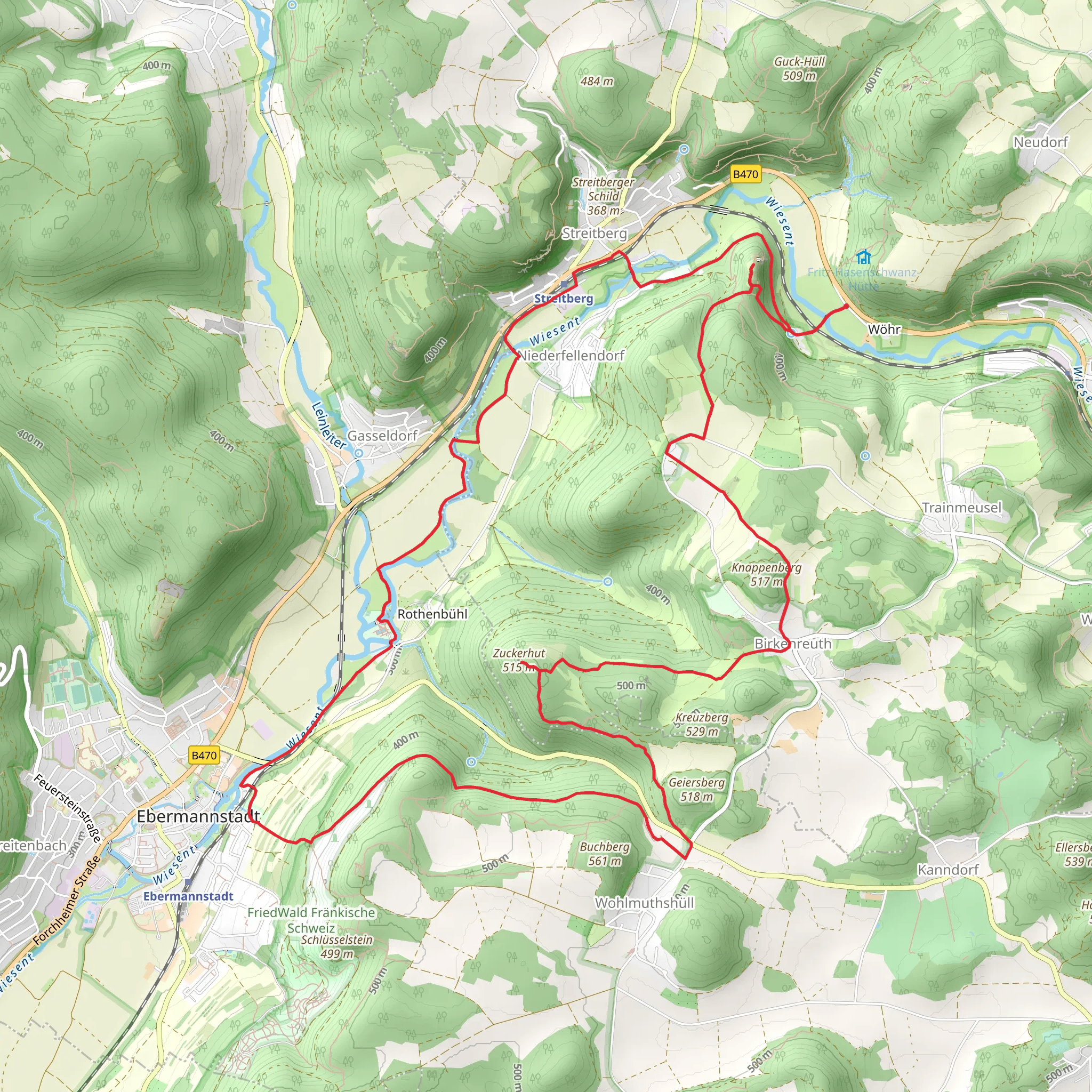Ruine Neideck and Zuckerhut Loop mobile static map