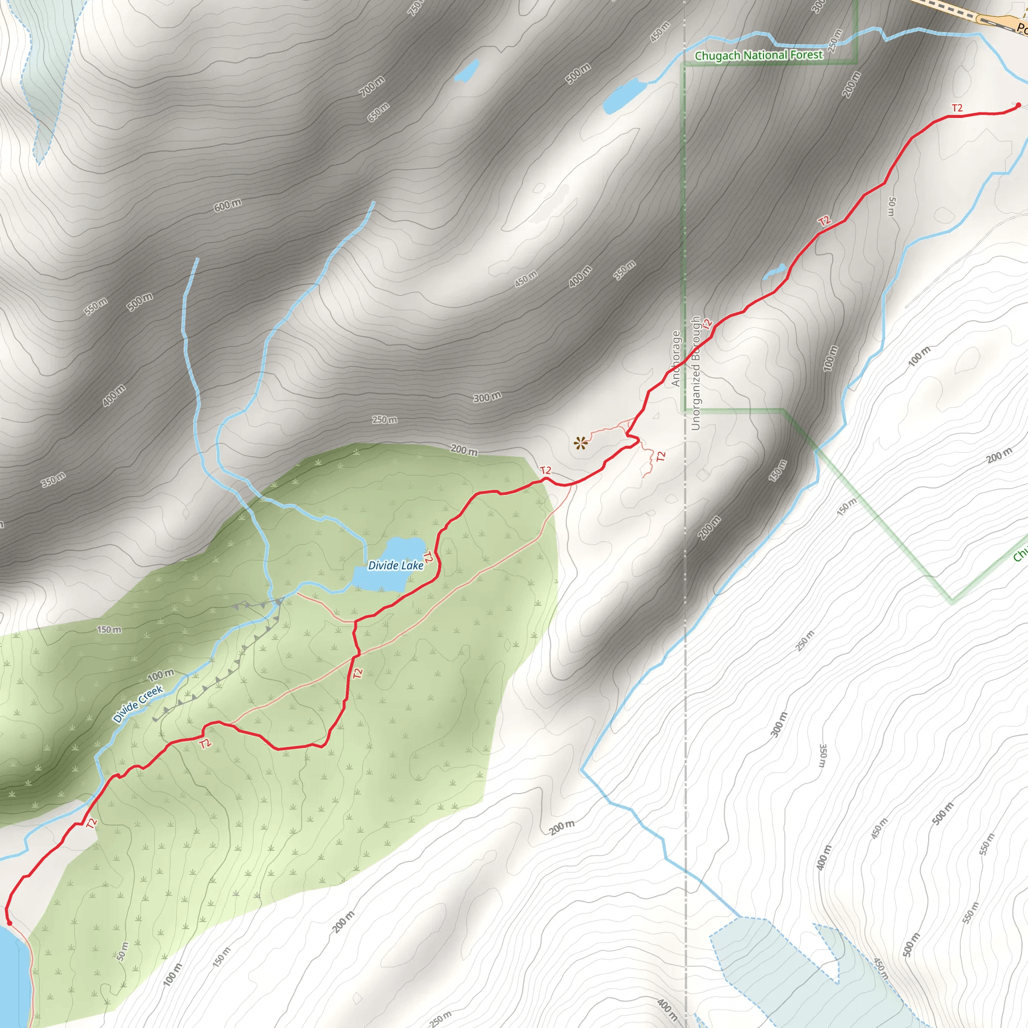Divide Lake and Portage Pass Trail mobile static map