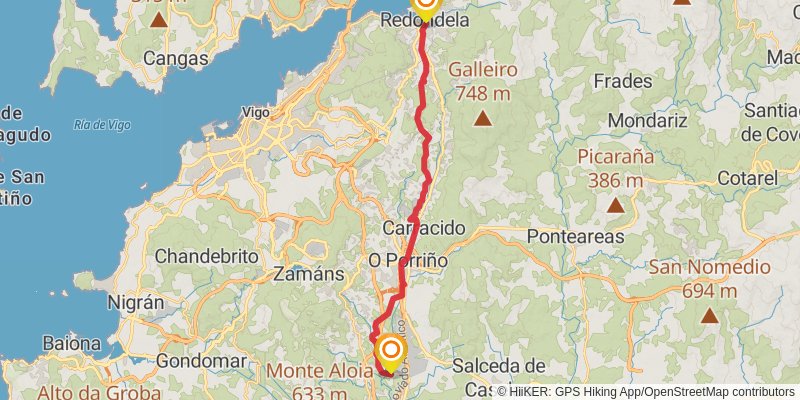Camino Portugues stage 26 Map