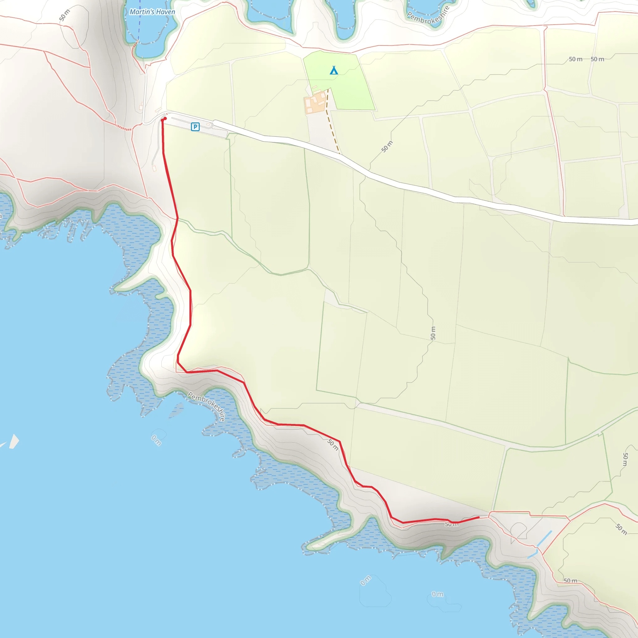Martin's Haven towards Gateholm mobile static map