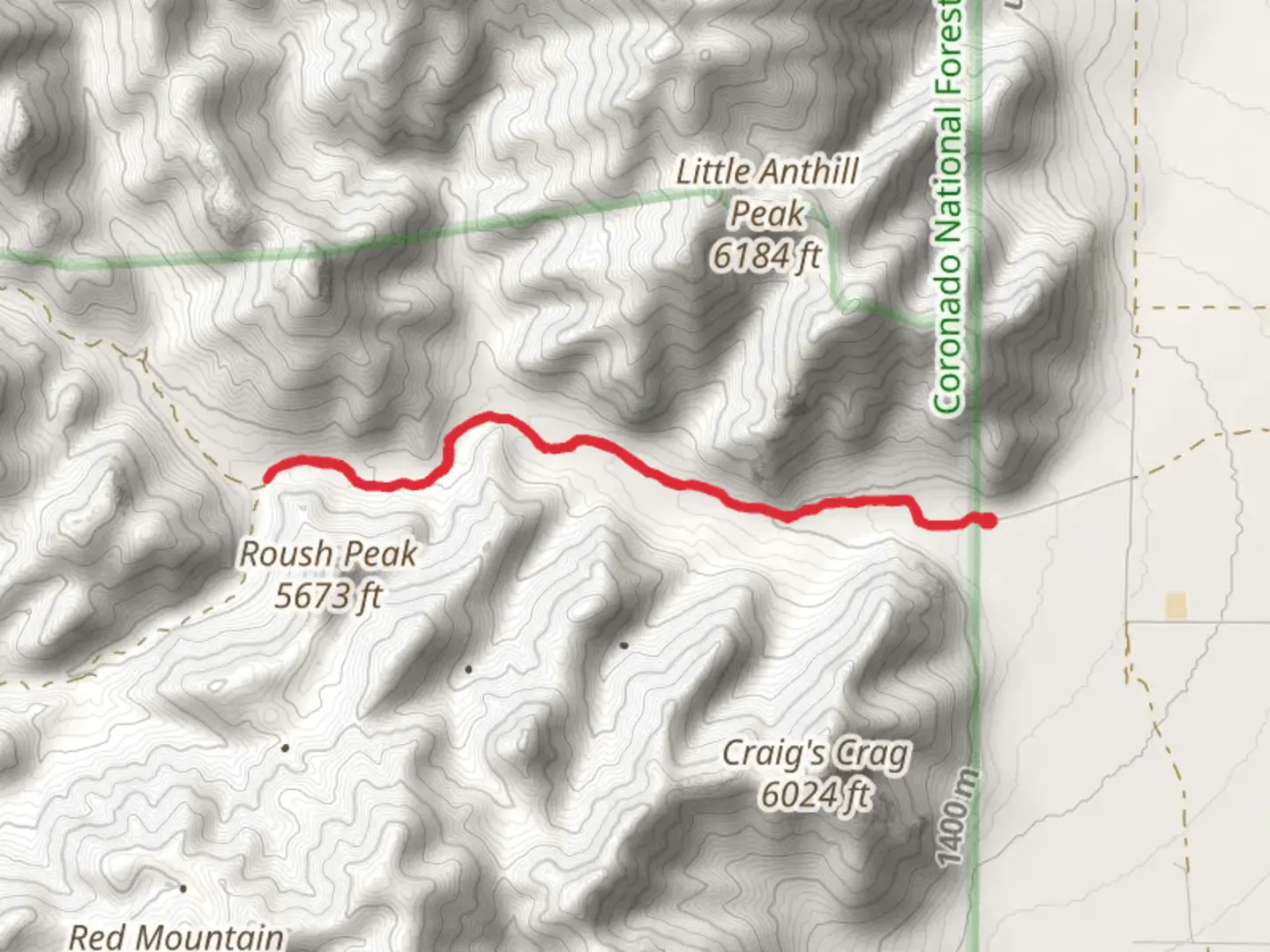 An image depicting the trail Horseshoe Canyon Road and its surrounding area.