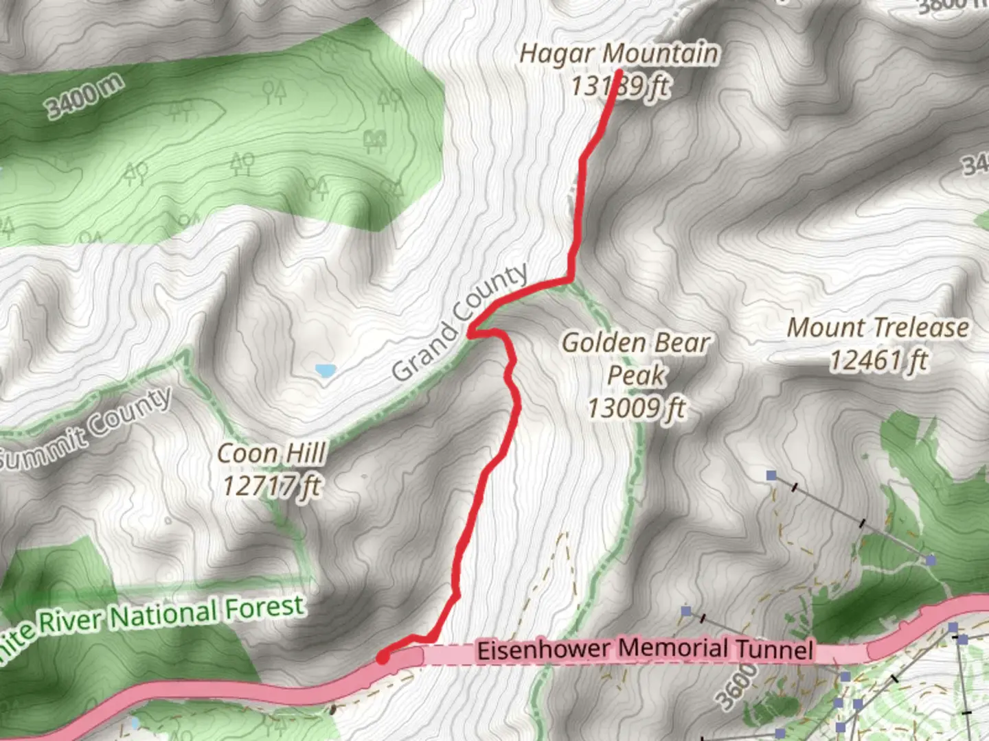 An image depicting the trail Hagar Mountain from Straight Creek and its surrounding area.