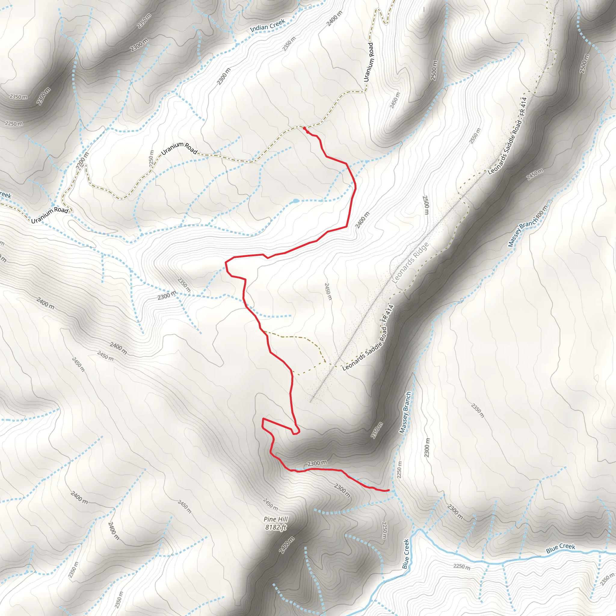 Leonards Ridge Trail mobile static map