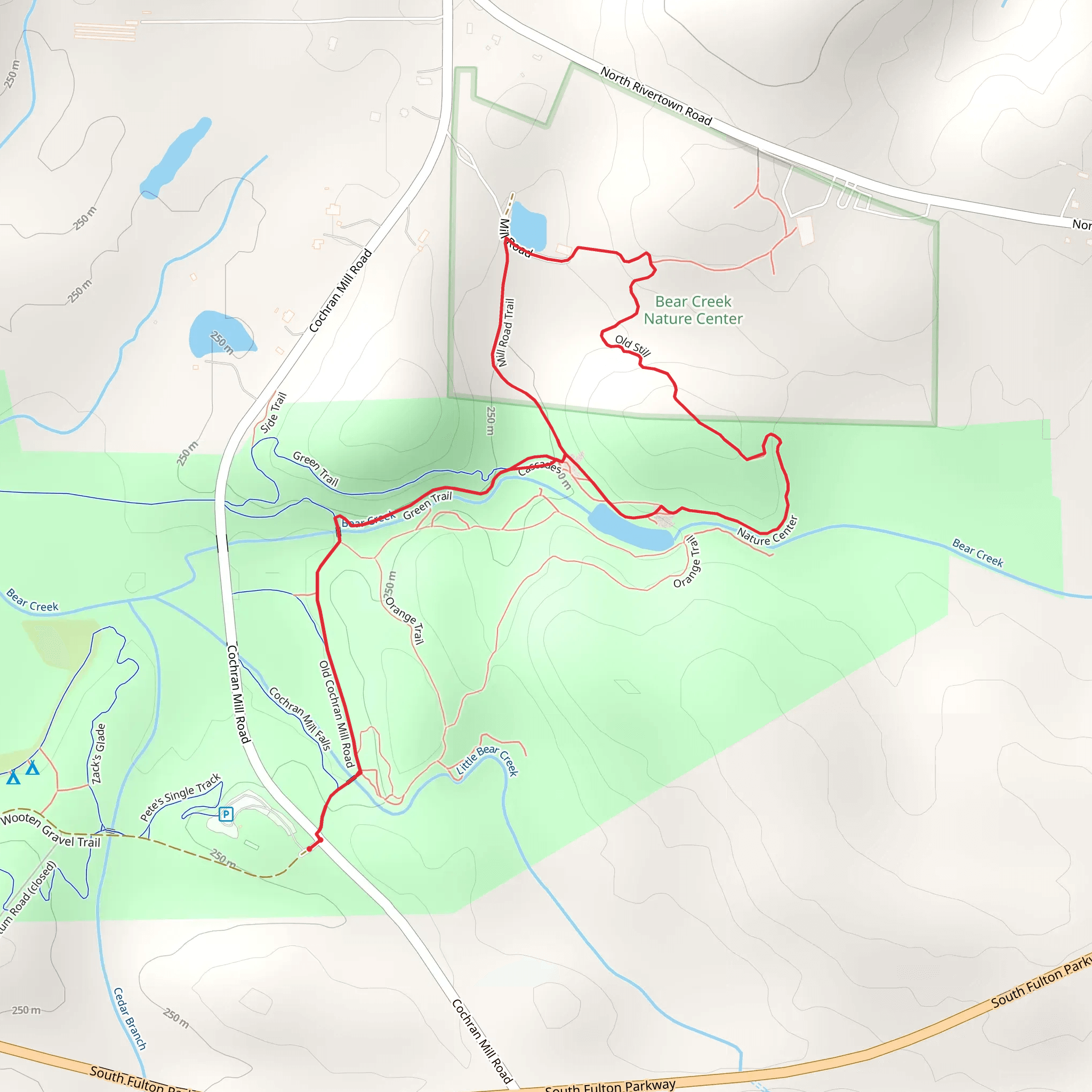 Old Still, Mill Road Trail and Old Cochran Mill Road Loop mobile static map