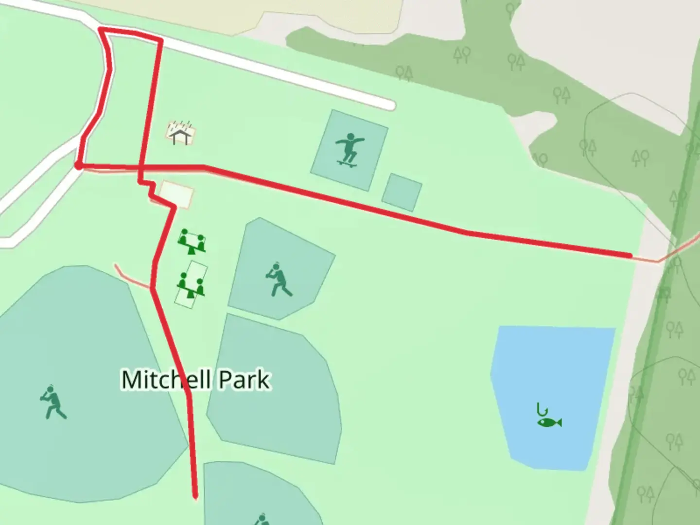 An image depicting the trail Mitchell Park Walk and its surrounding area.