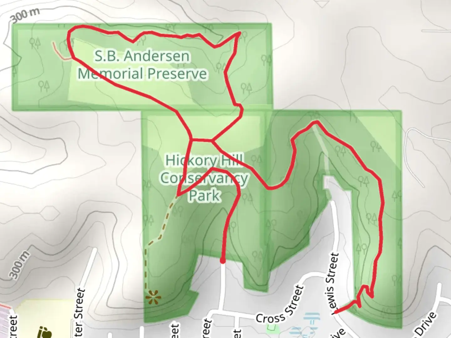 An image depicting the trail Andersen Preserve DCA via Ice Age Trail and its surrounding area.