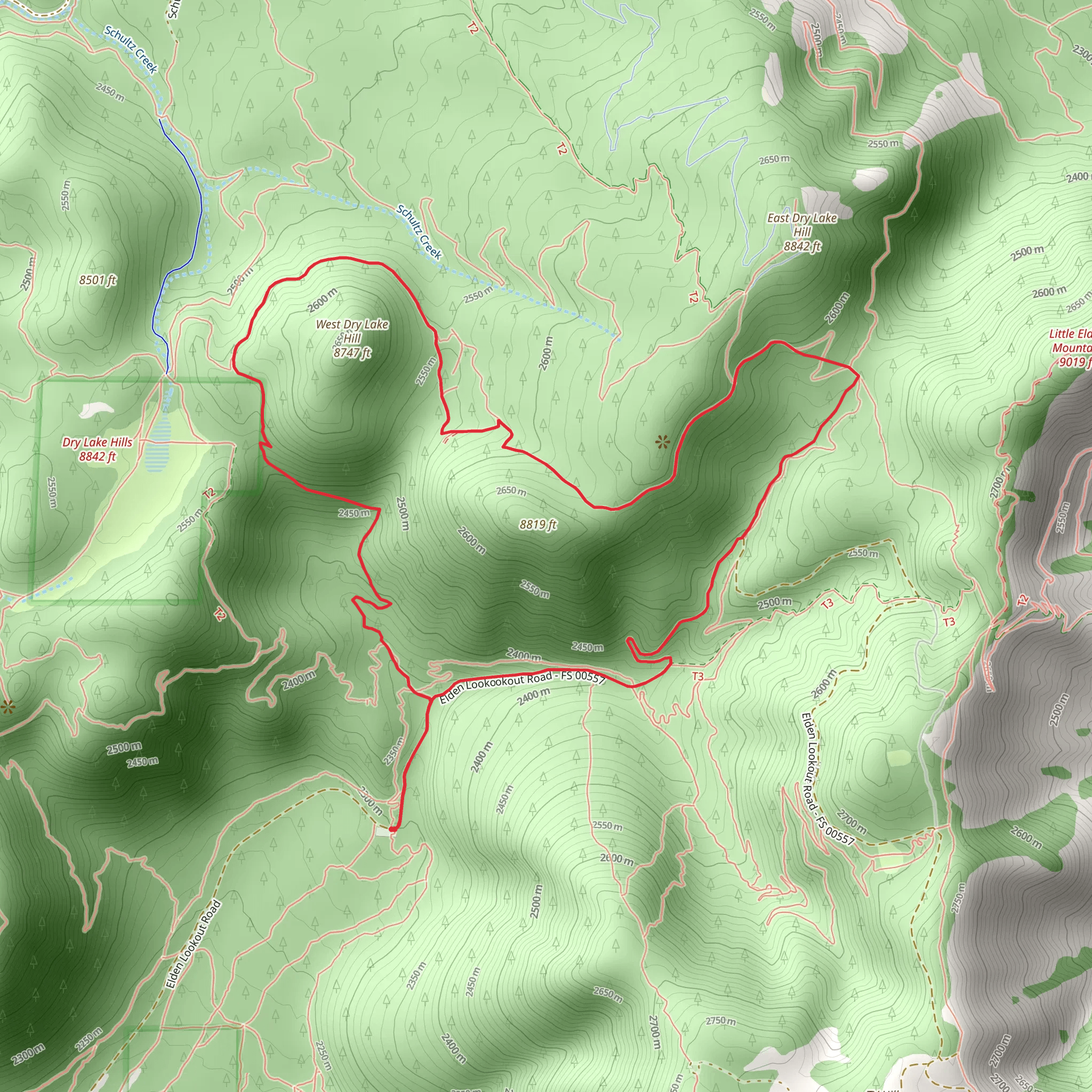 Brookbank and Upper Rock Onion Trail mobile static map