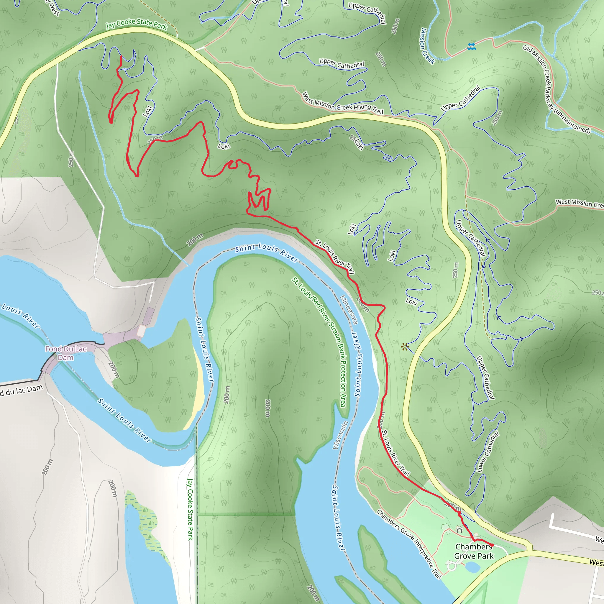 St Louis River Trail mobile static map