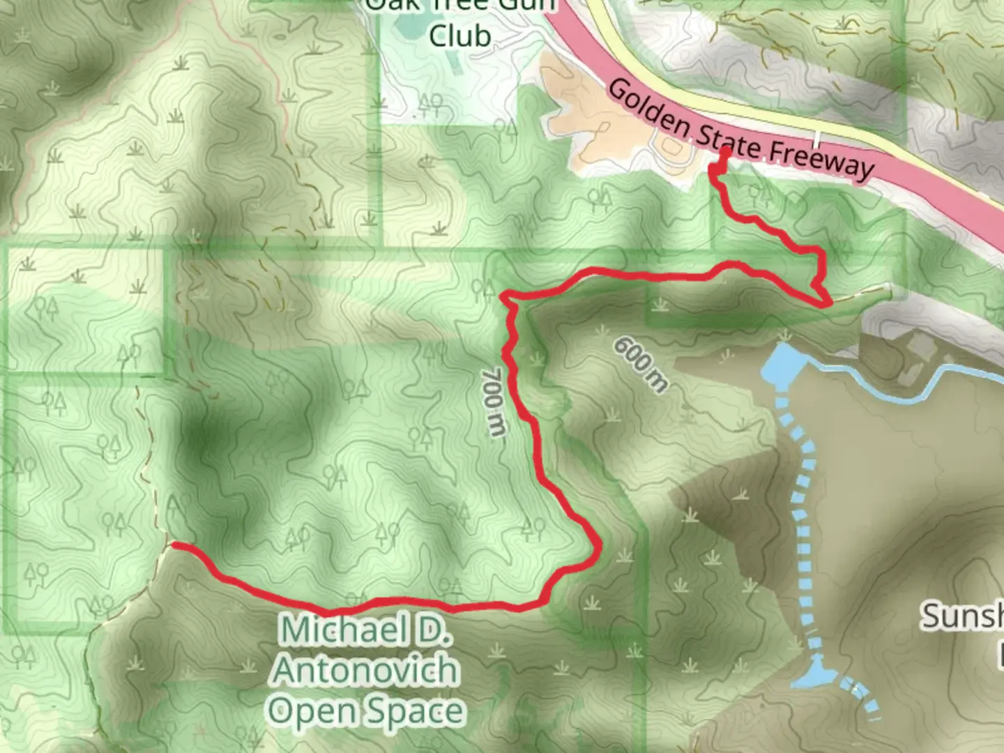 An image depicting the trail Weldon Canyon Motorway and its surrounding area.