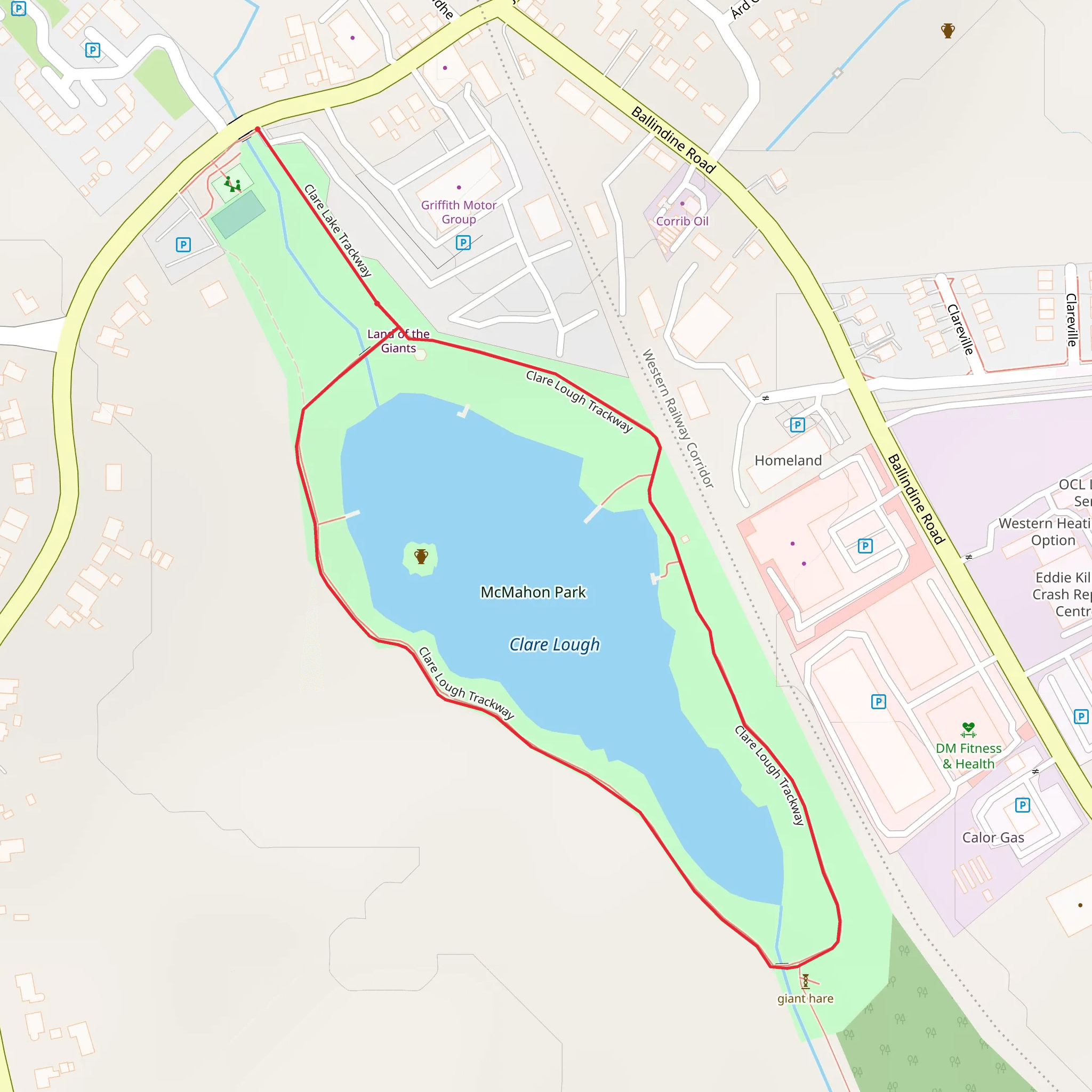 Clare Lake Loop Walk mobile static map