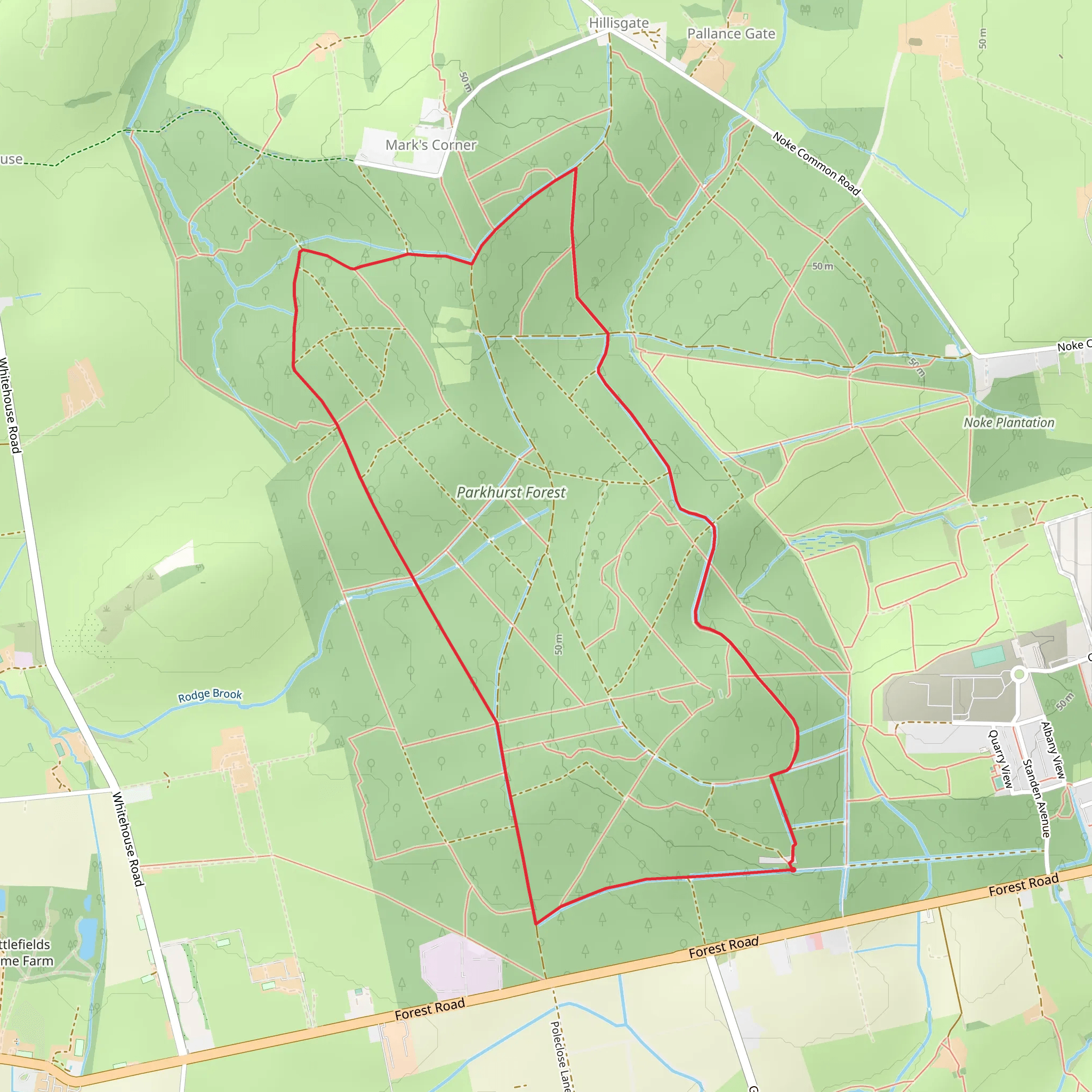Parkhurst Forest Loop mobile static map