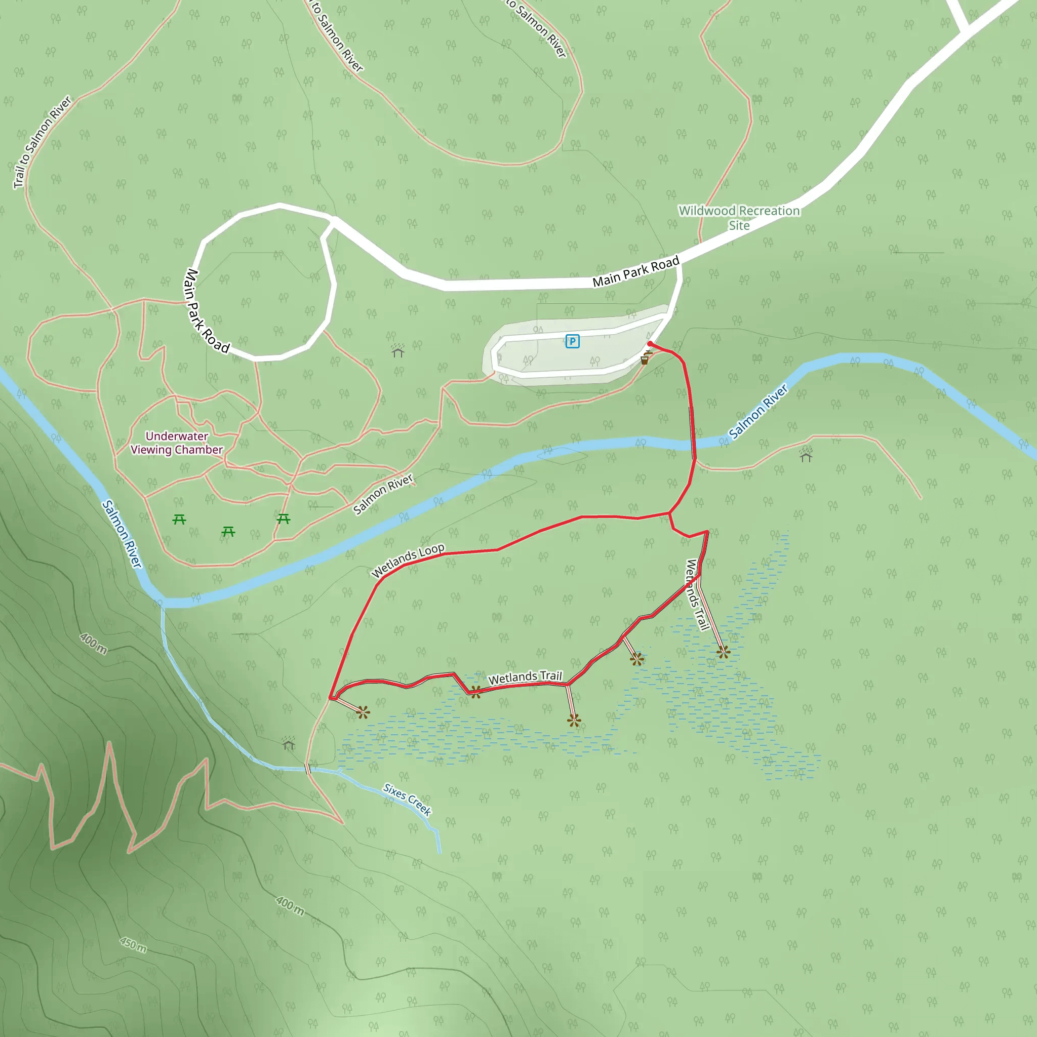 Boulder Ridge and Wetlands Loop Trail mobile static map