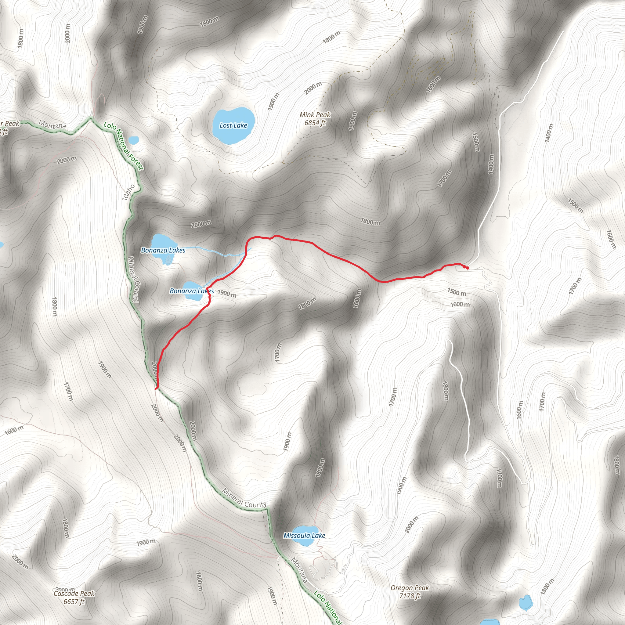 Bonanza Gulch Trail mobile static map