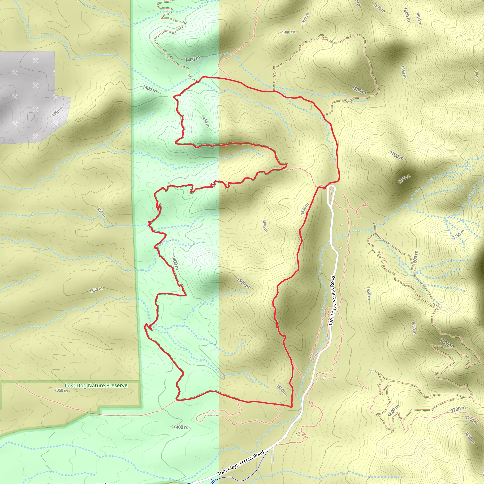 Lower Sunset and Upper Sunset Loop mobile static map