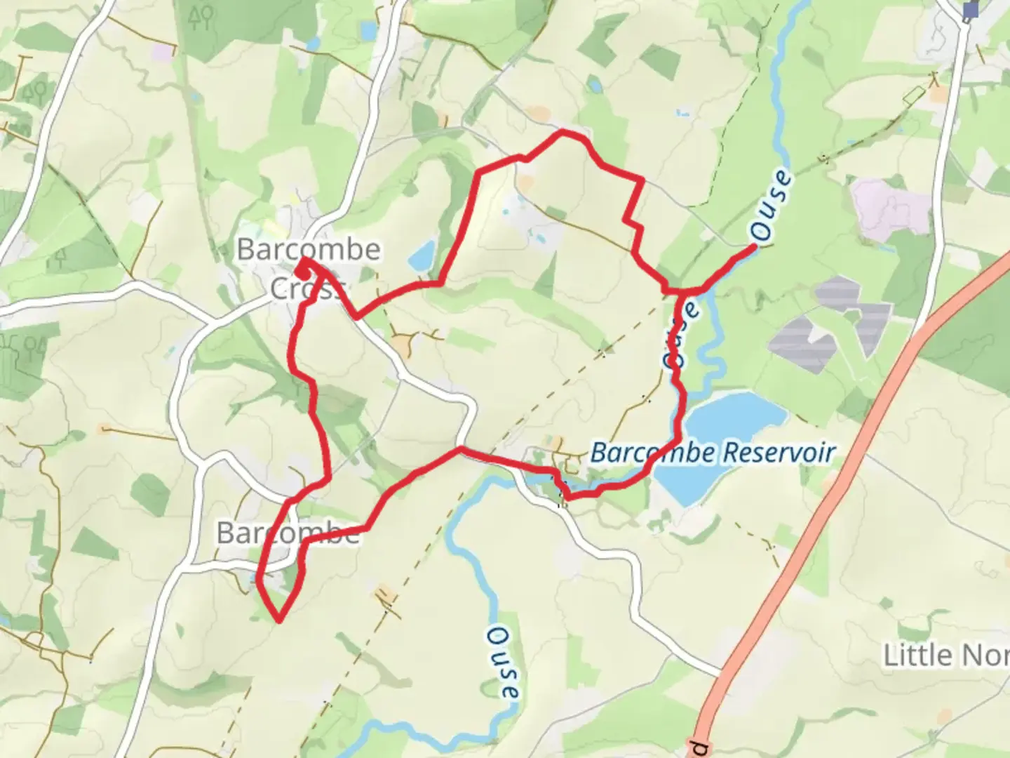 An image depicting the trail Barcombe Circular Walk and its surrounding area.