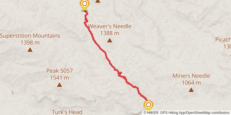 Peralta Canyon Trail stage 2 Map