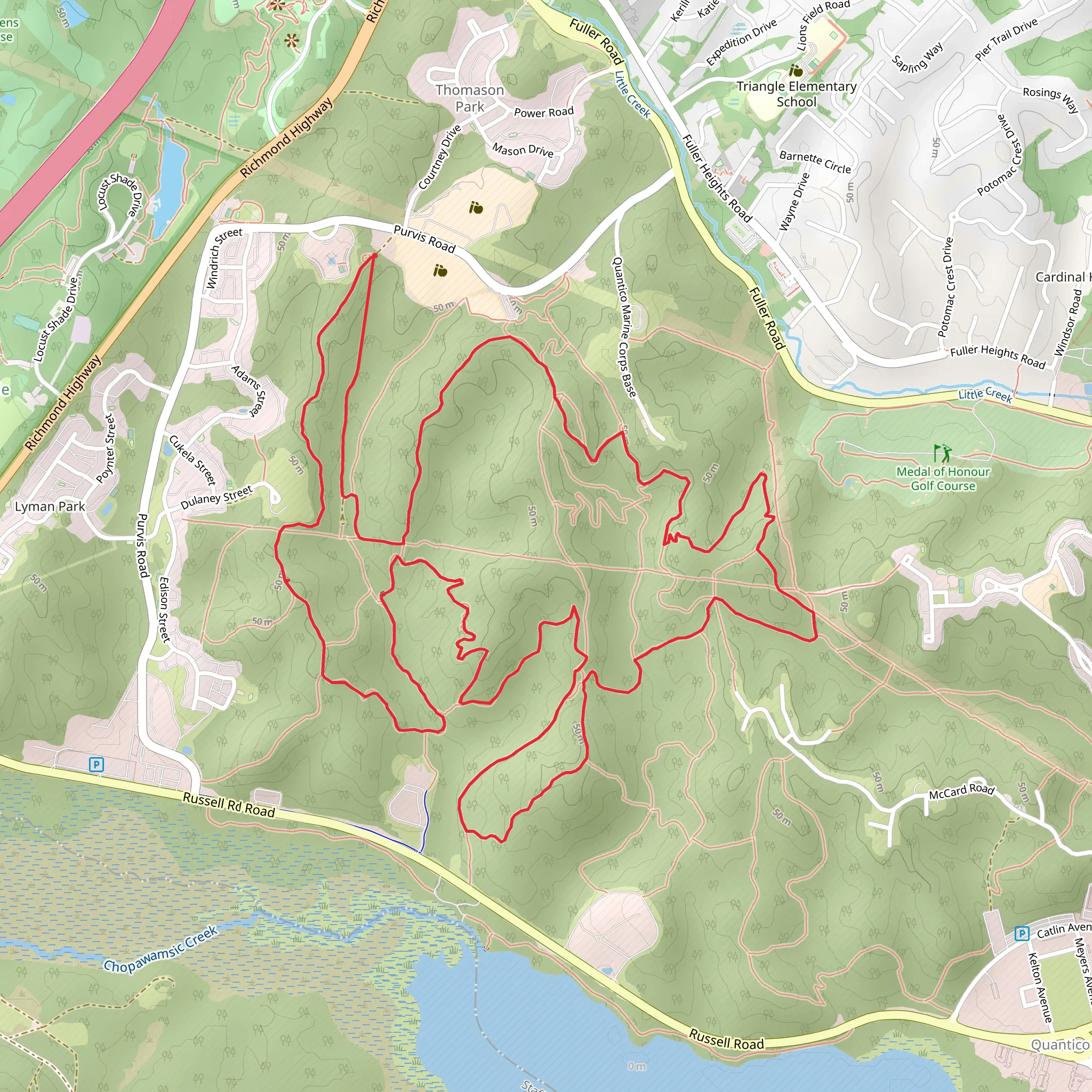 Elevator and School House Loop mobile static map