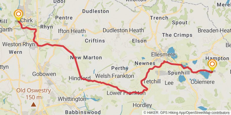 Walk along Llangollen Canal stage 3 Map