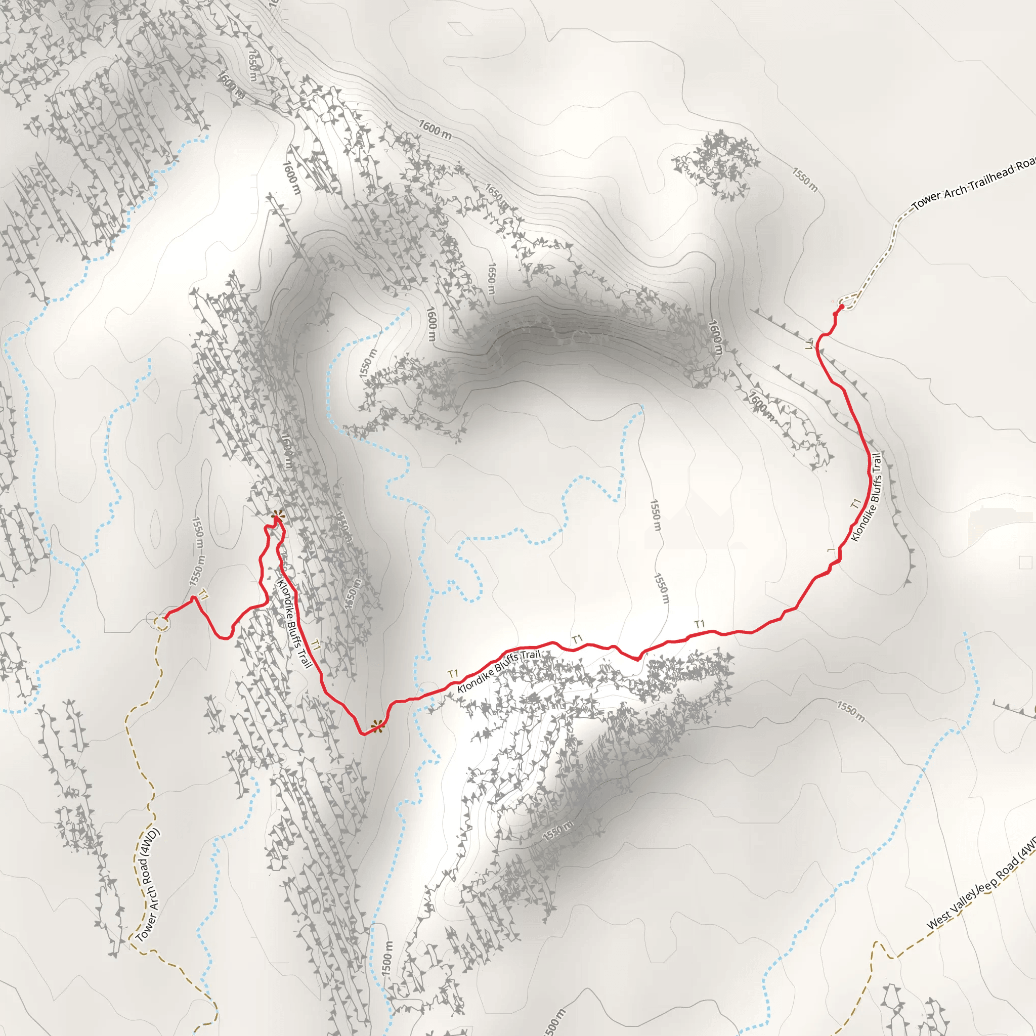 Tower Arch Trail mobile static map