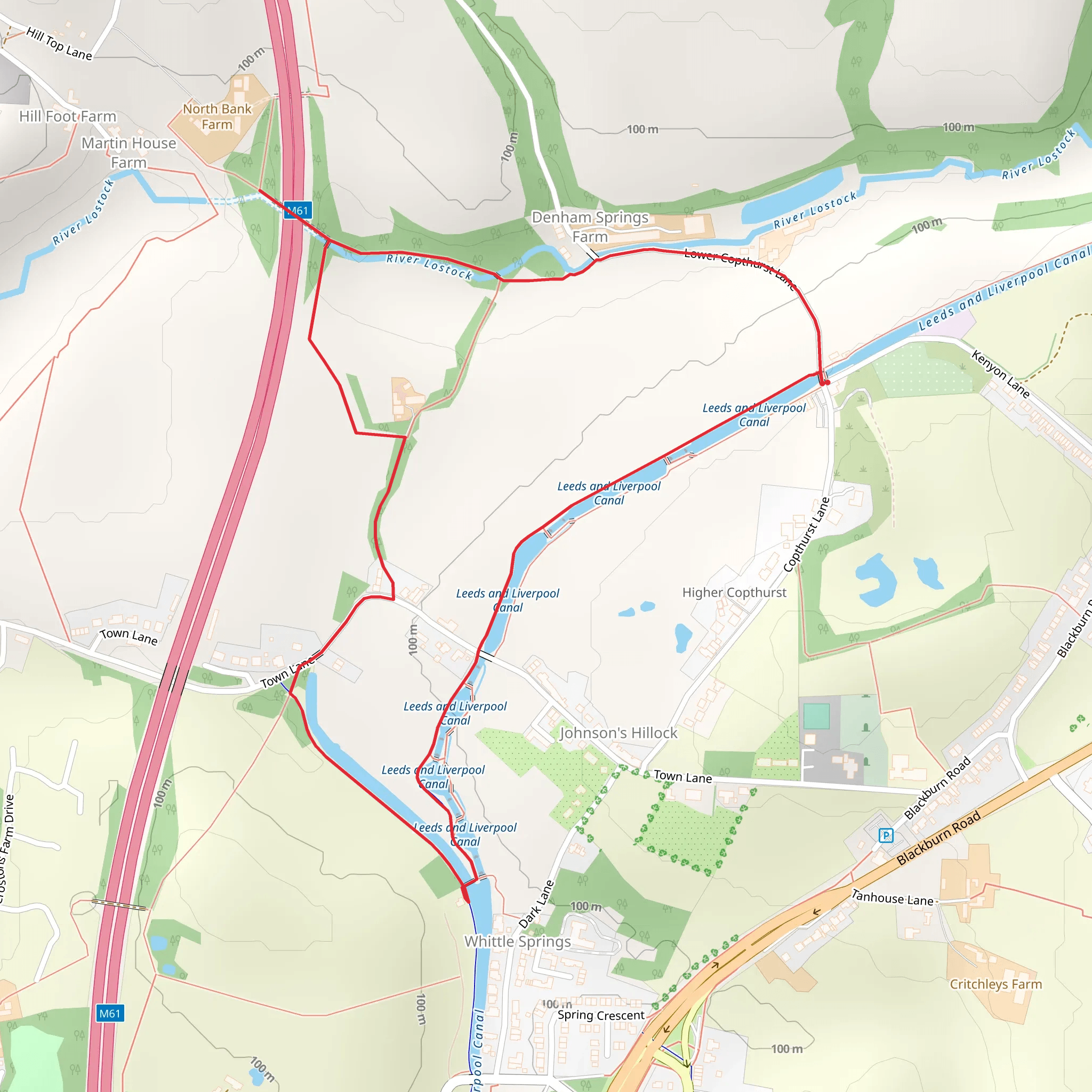 The Top Lock Loop - Wheelton mobile static map