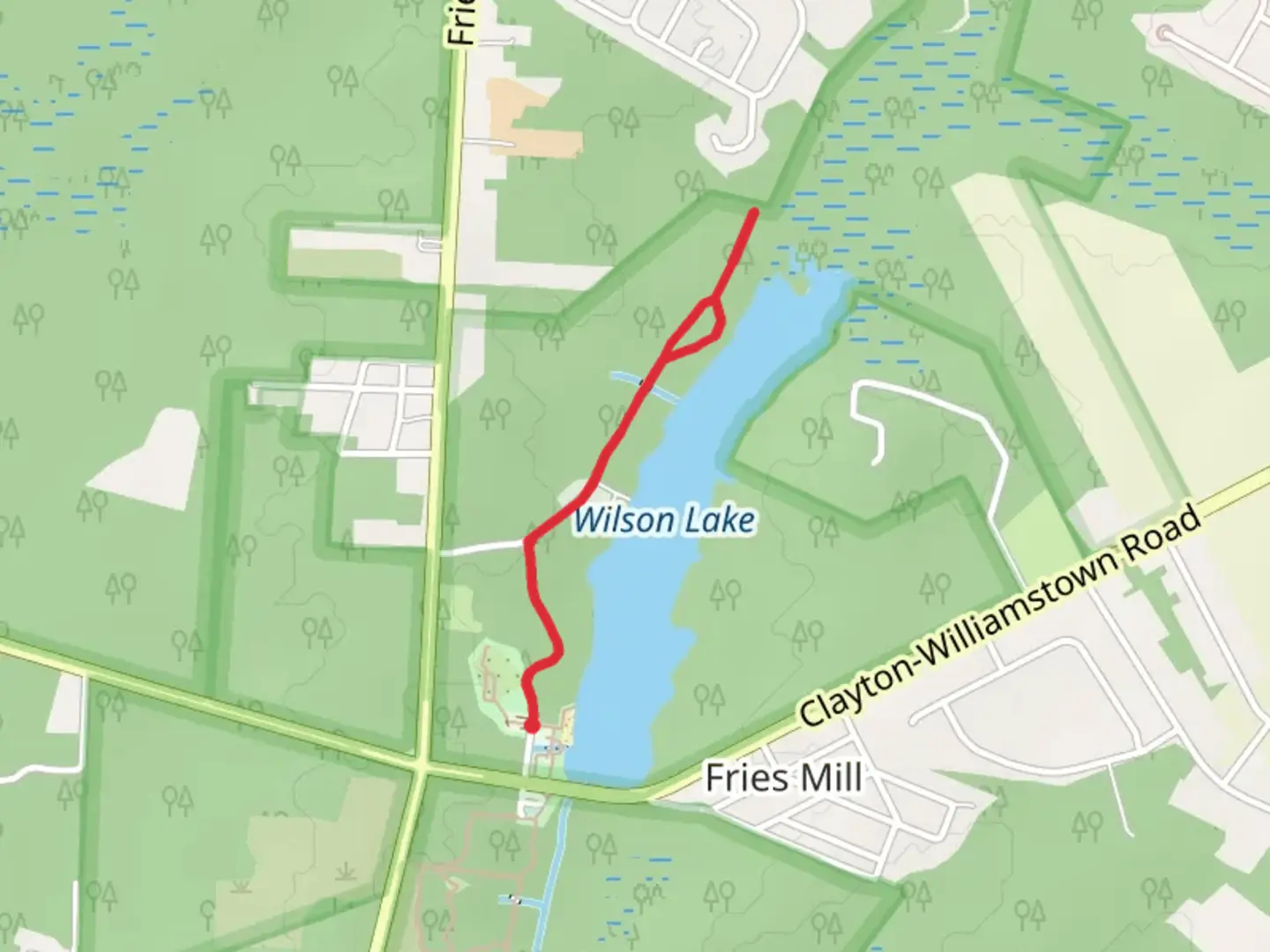 An image depicting the trail Wilson Lake West Shore Walk and its surrounding area.