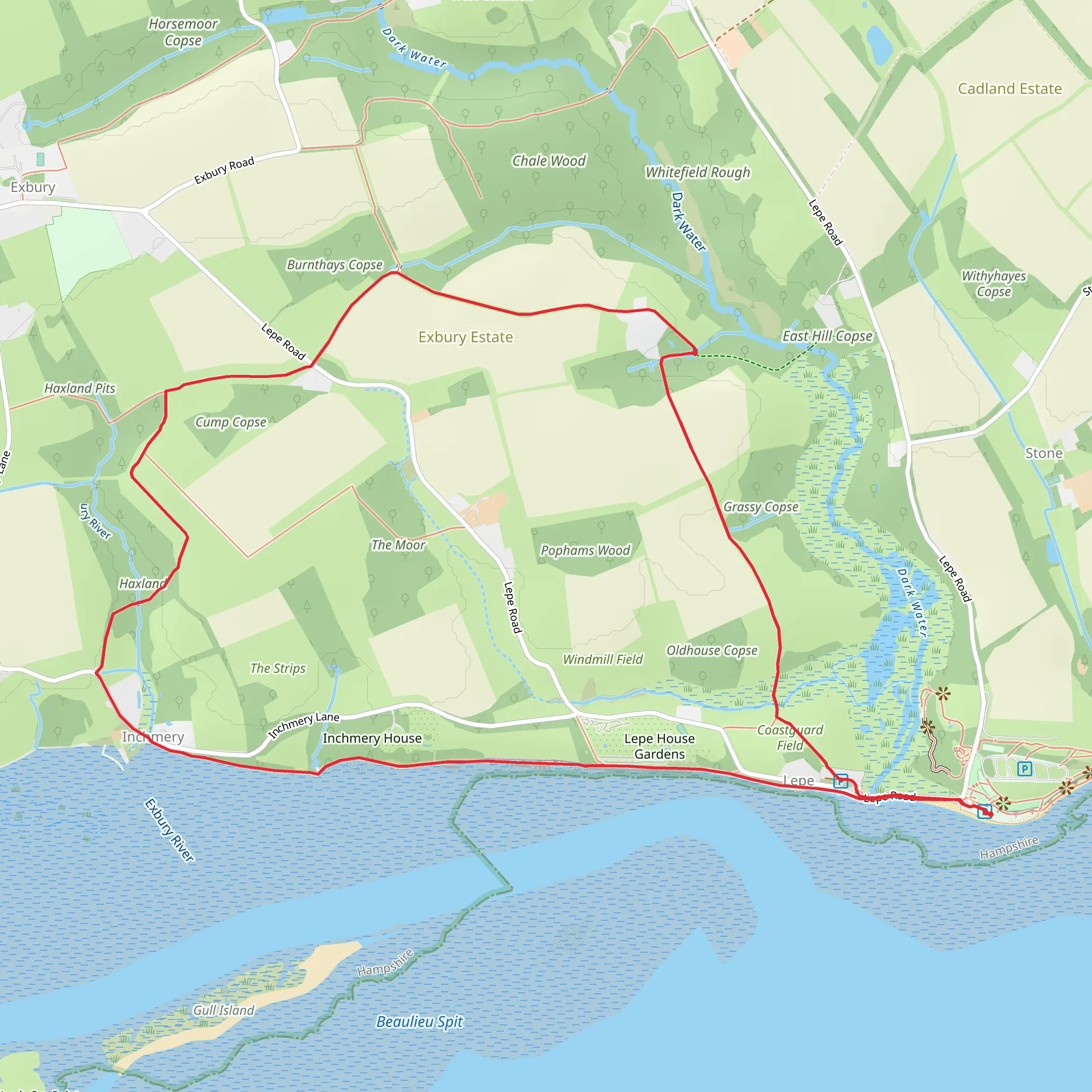 The Lepe Loop mobile static map