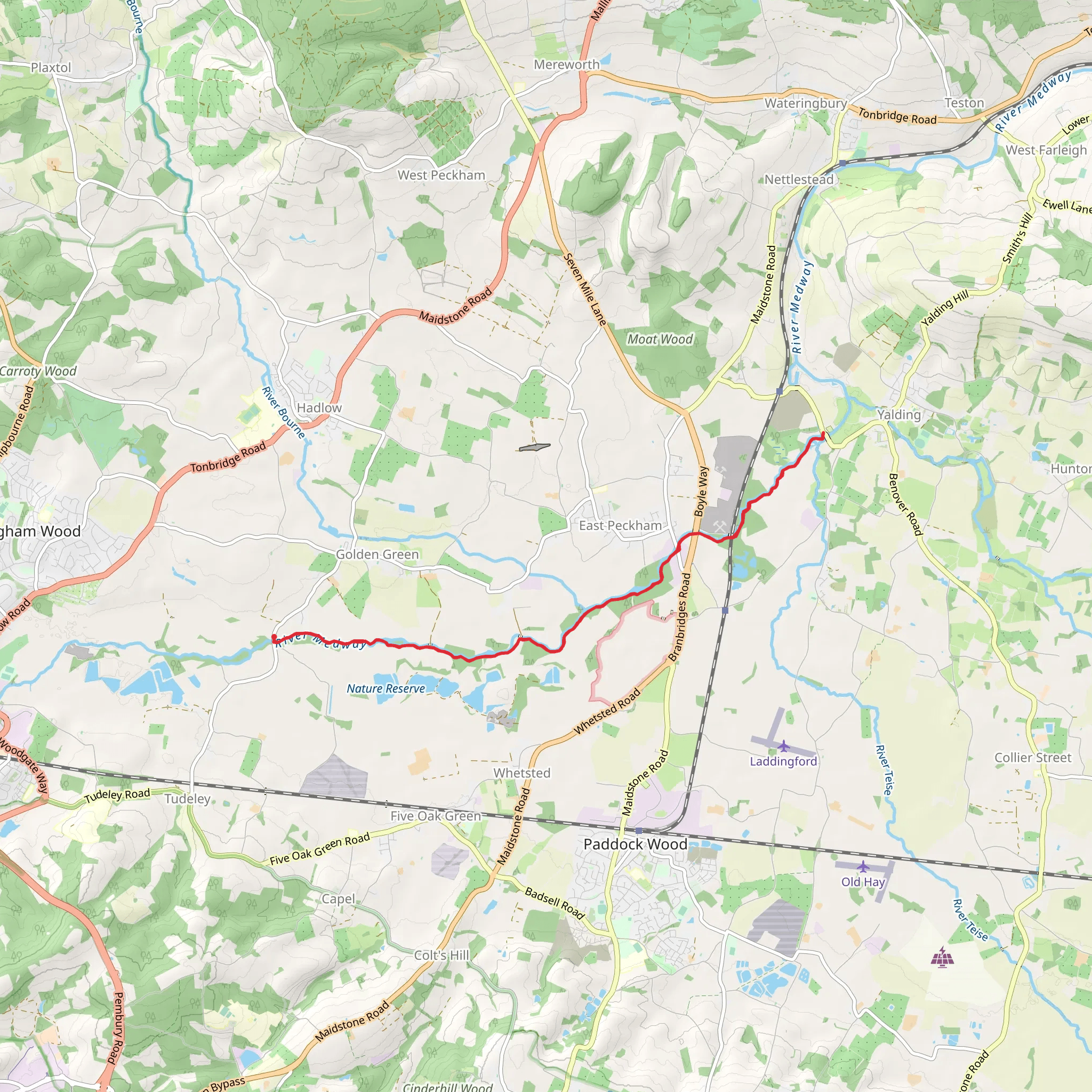 River Medway Walk - Golden Green mobile static map