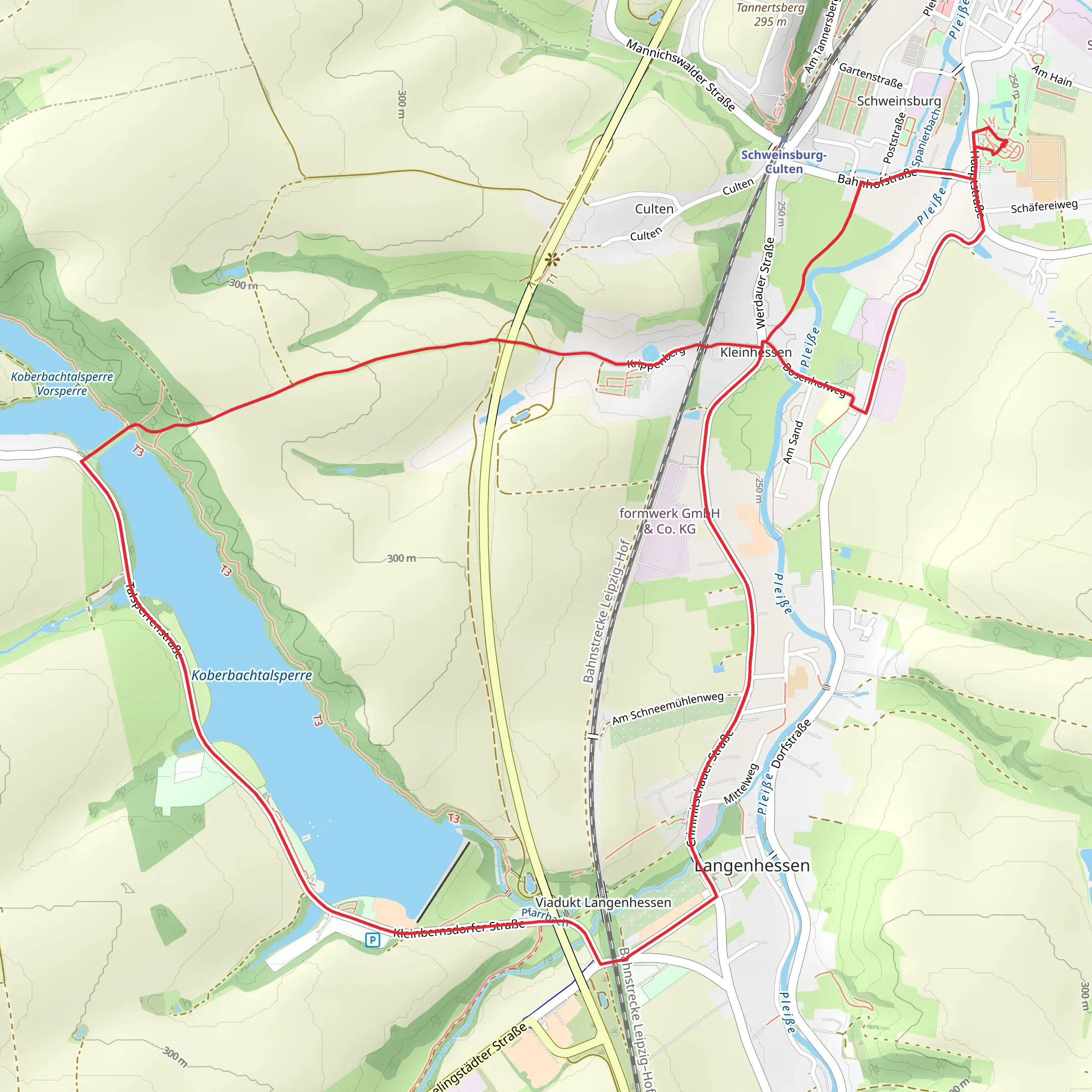 Koberbachtalsperre Loop via Neukirchen mobile static map