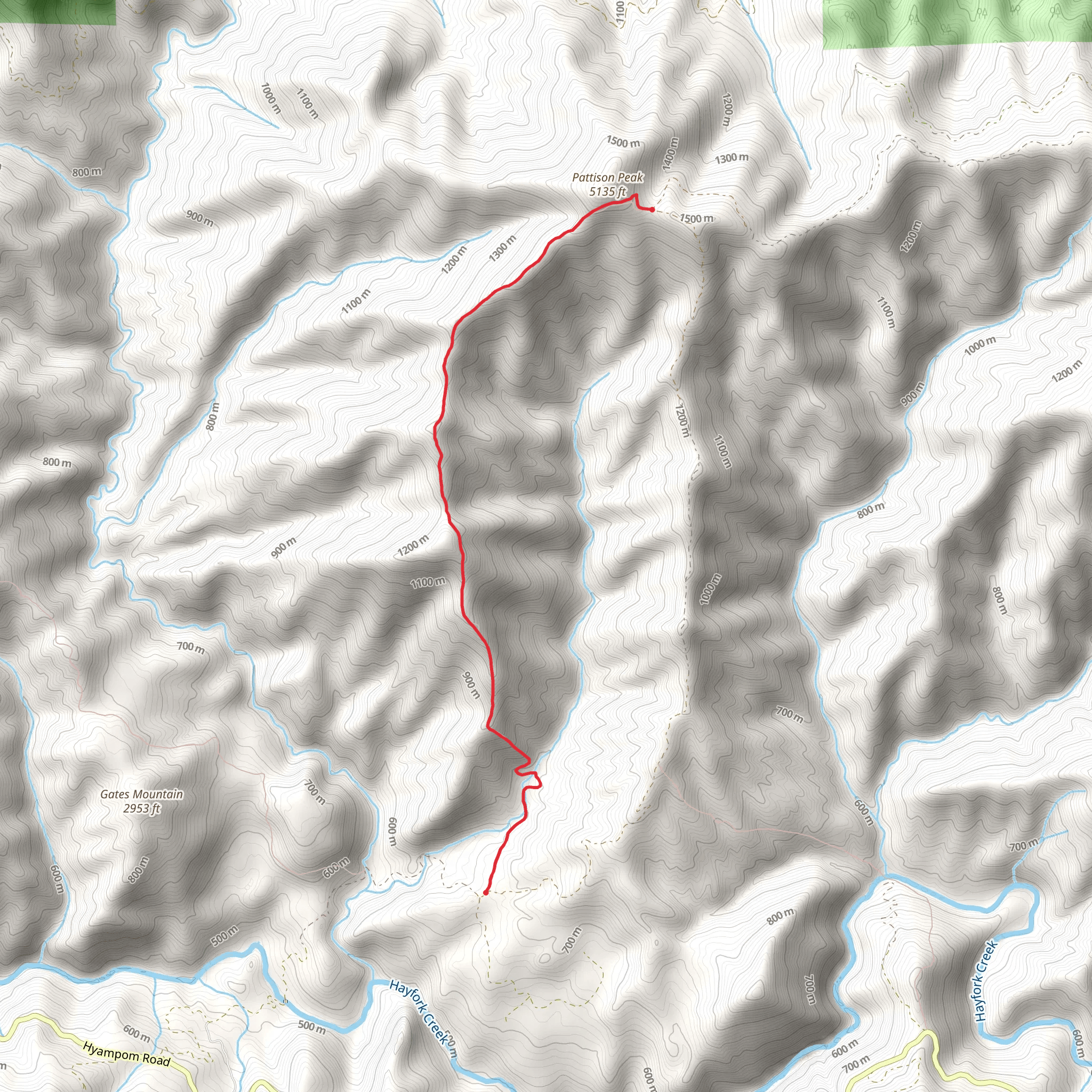 Pattison Peak Trail mobile static map
