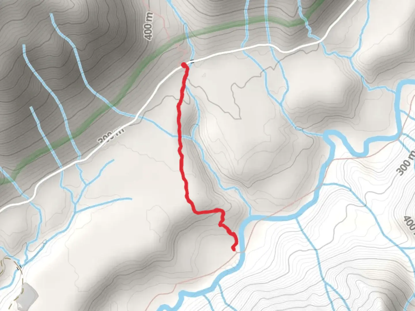 An image depicting the trail Lower Pete's Creek Trail and its surrounding area.