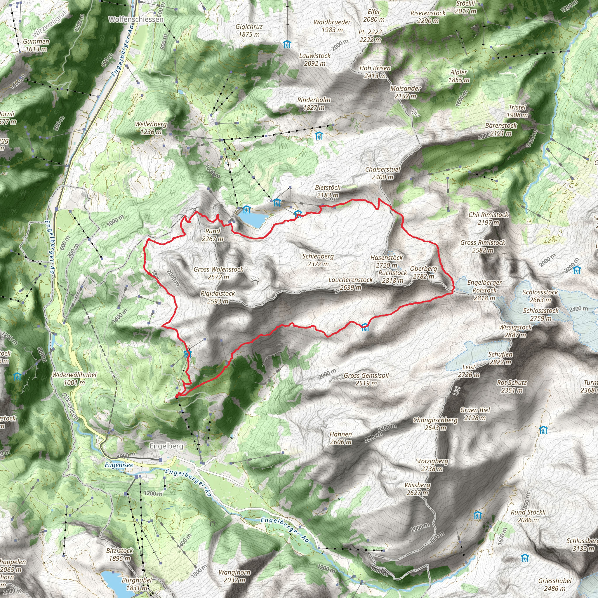 Walenstock Peaks Loop Trail mobile static map