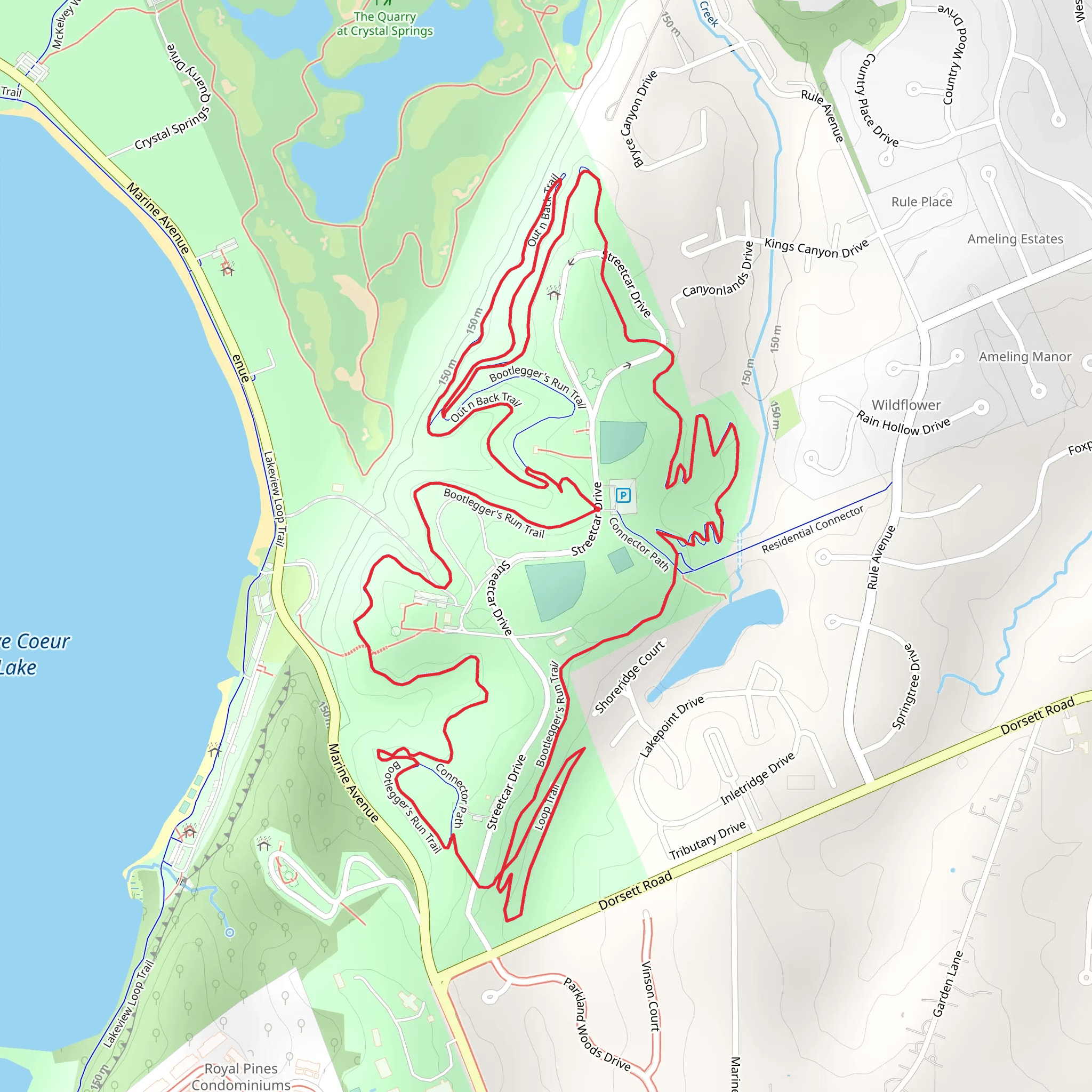 Bootlegger's Run Loop Trail mobile static map
