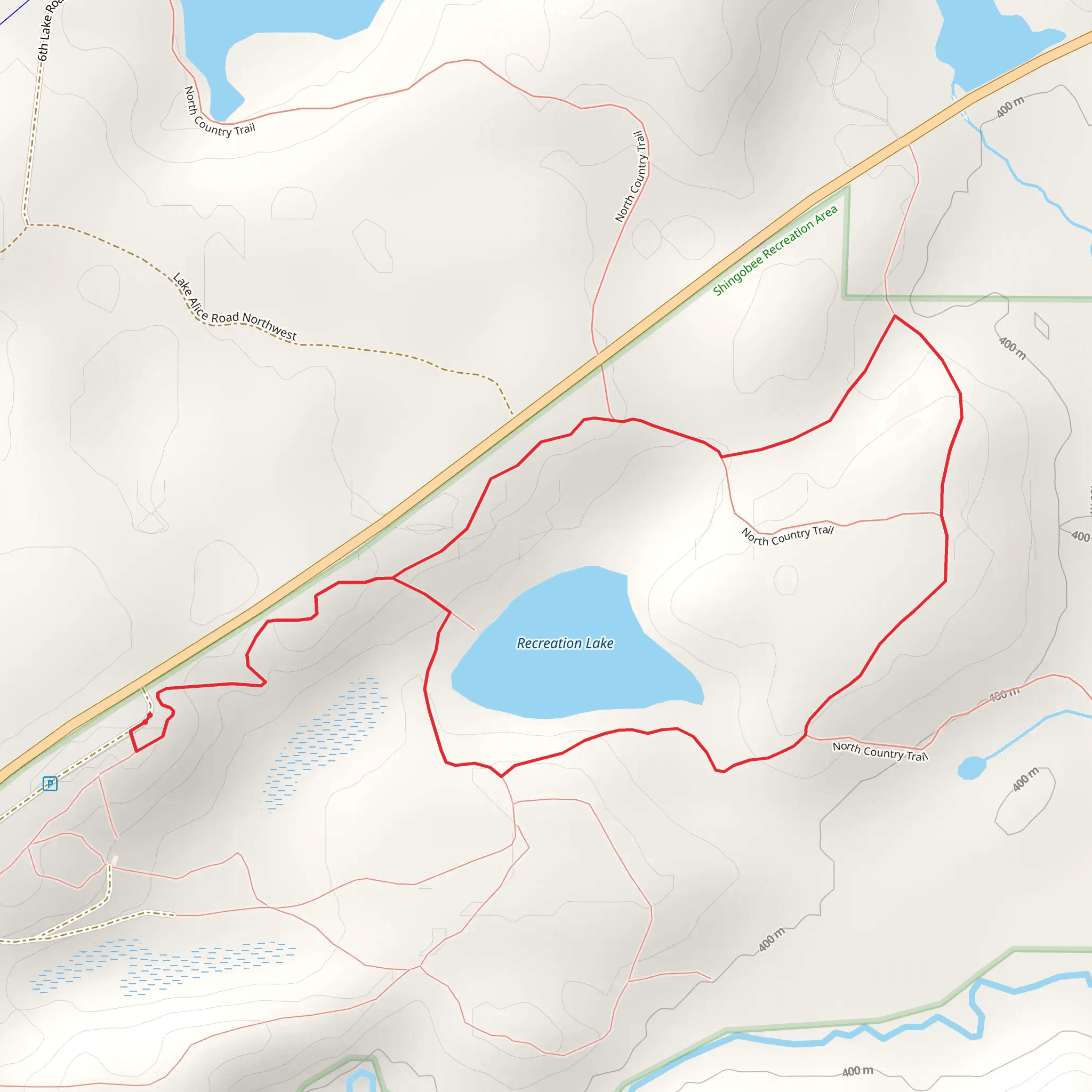 Recreation Lake Loop via NCT mobile static map
