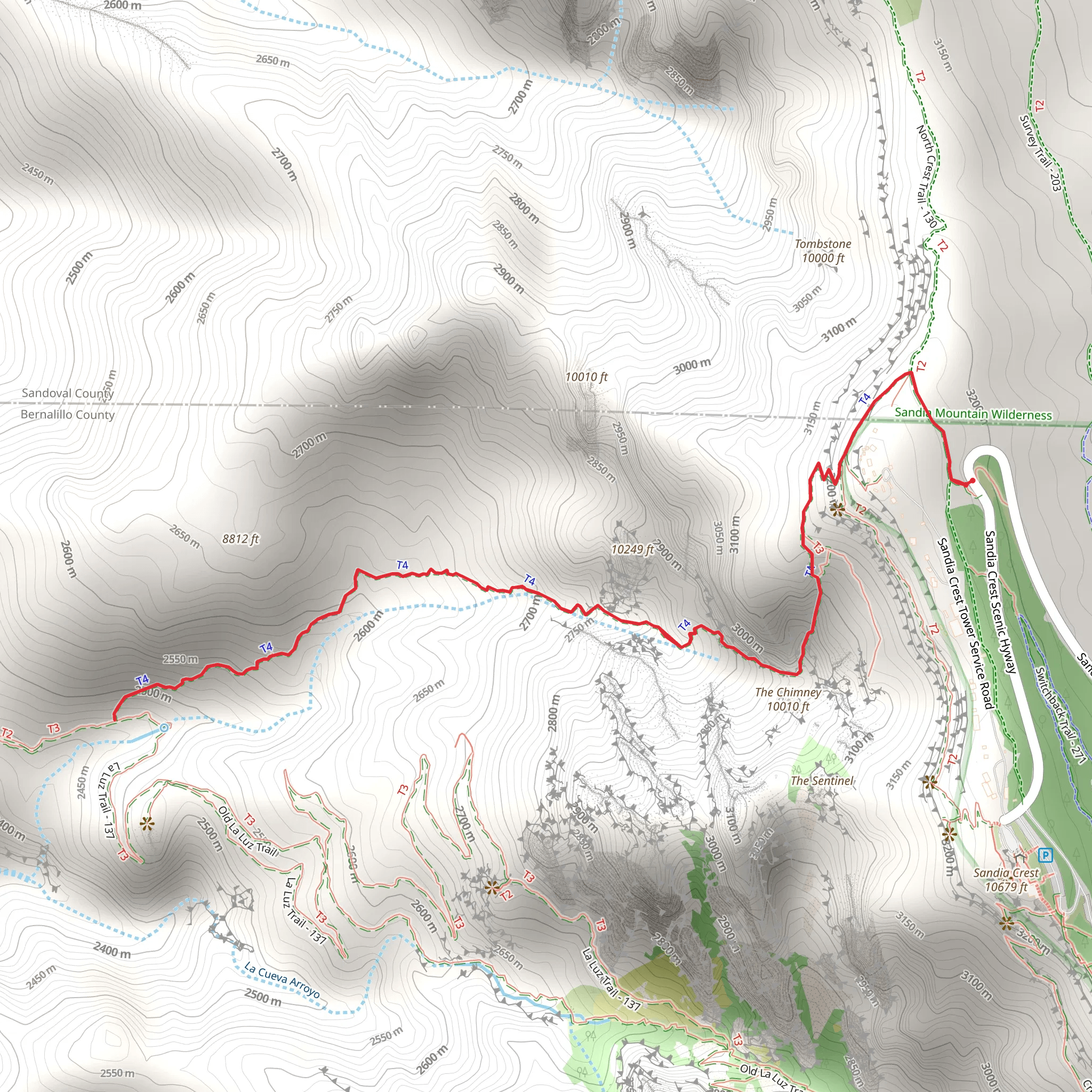 Chimney Canyon Trail mobile static map