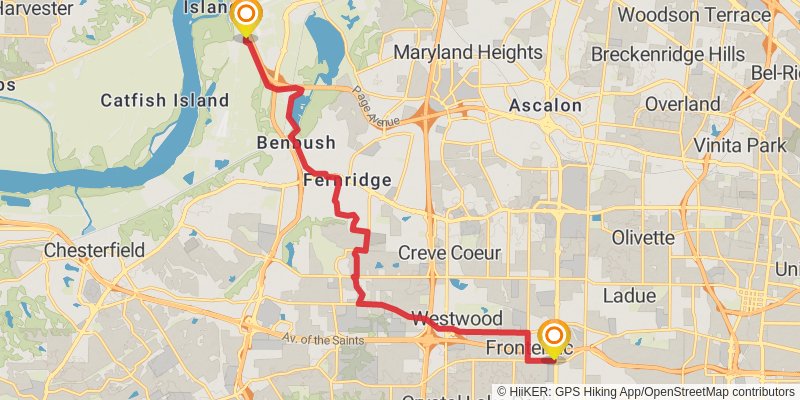 American Discovery Trail - Missouri stage 2 Map