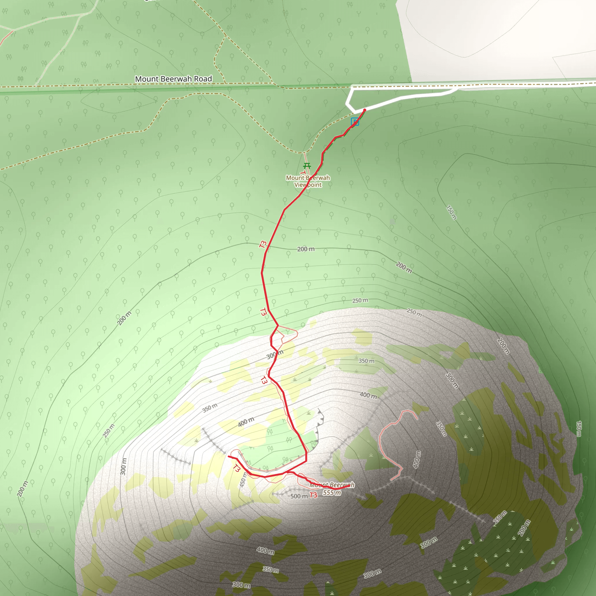 Mount Beerwah Trail mobile static map