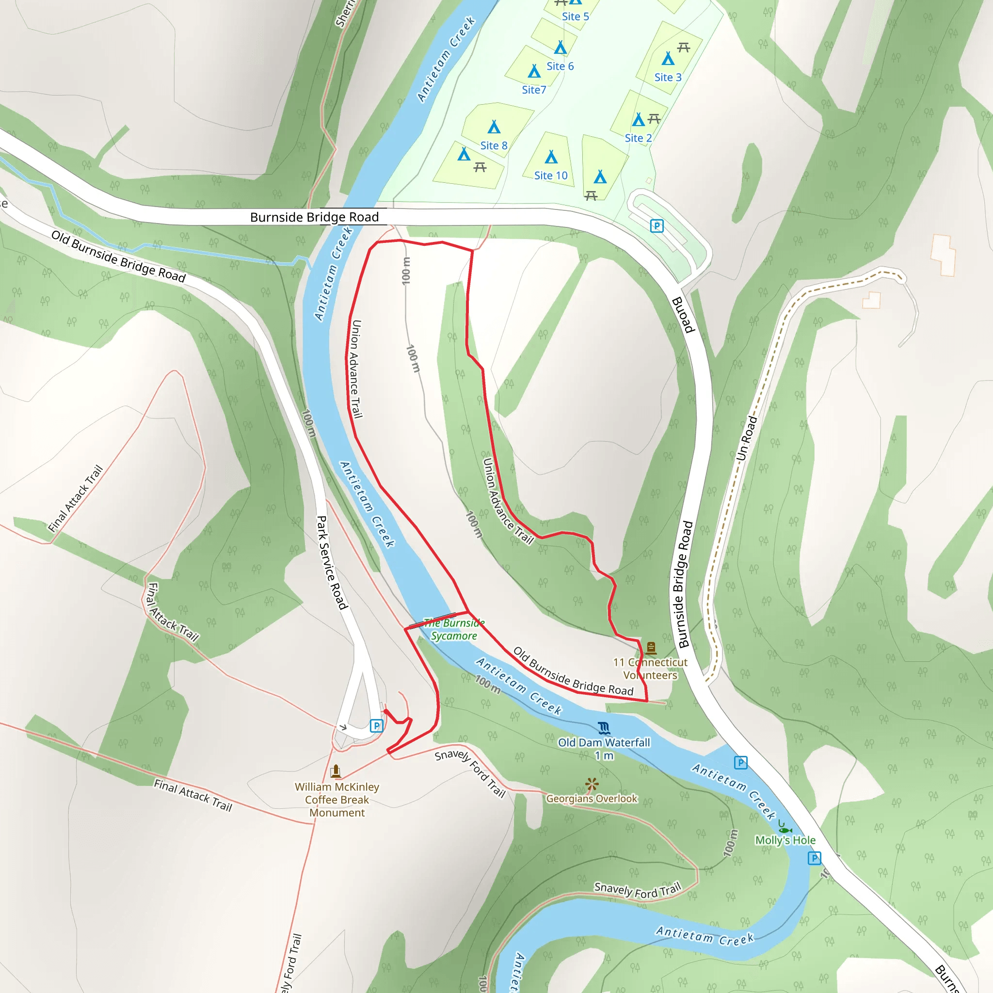 Union Advance Loop Trail mobile static map