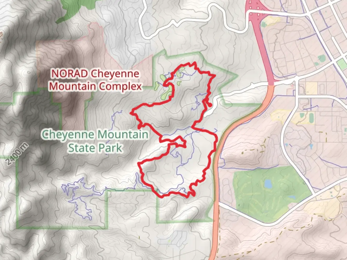 An image depicting the trail Sundance, Bobcat Way and Soaring Kestral Loop and its surrounding area.