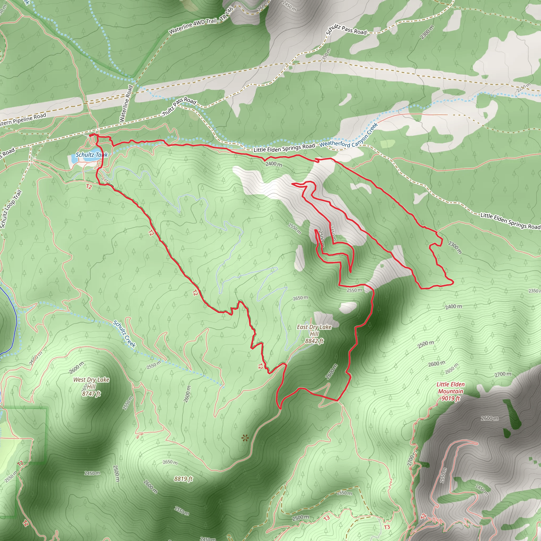 Arizona Trail, Sunset Trail and Little Bear Trail Loop mobile static map