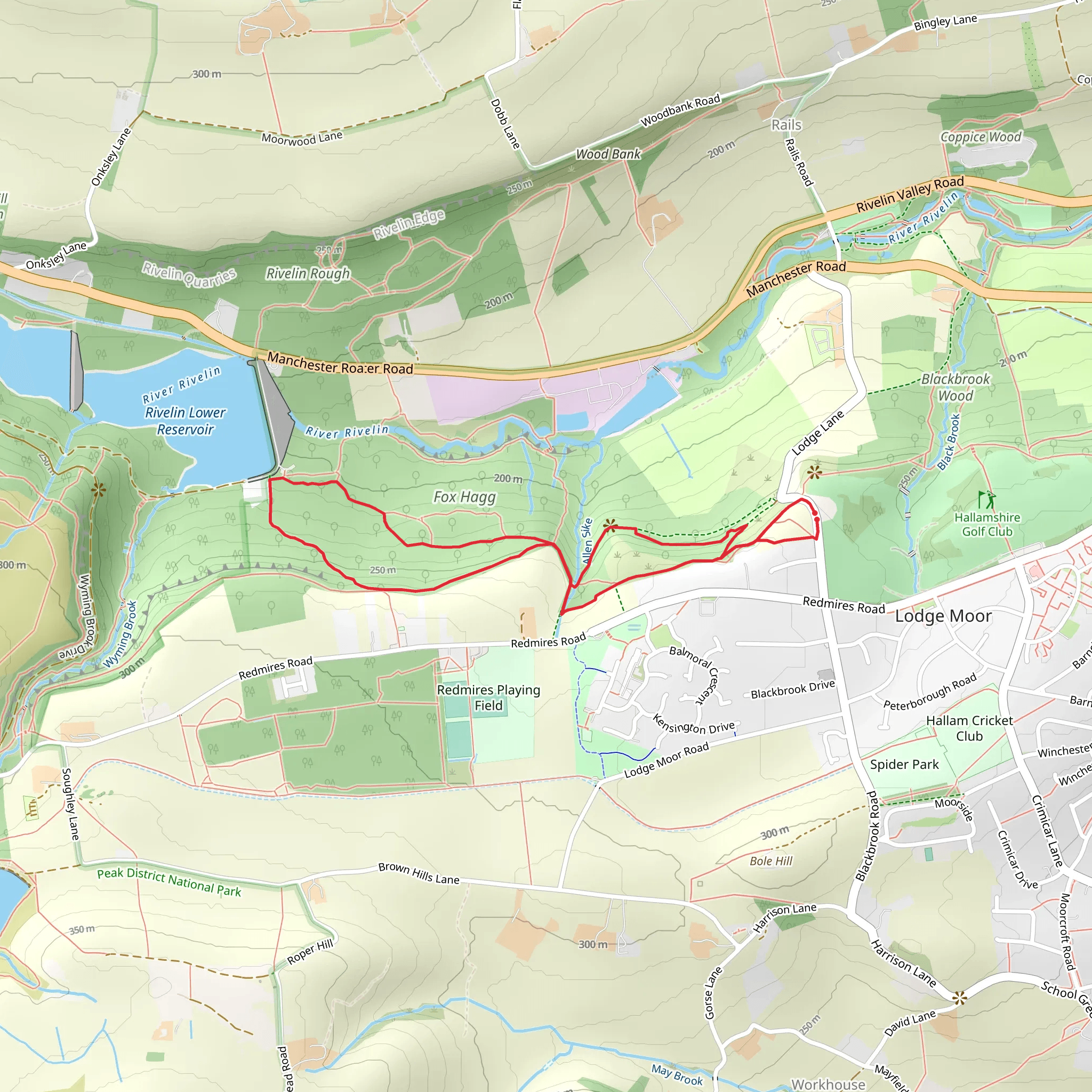 Fox Hagg Loop mobile static map