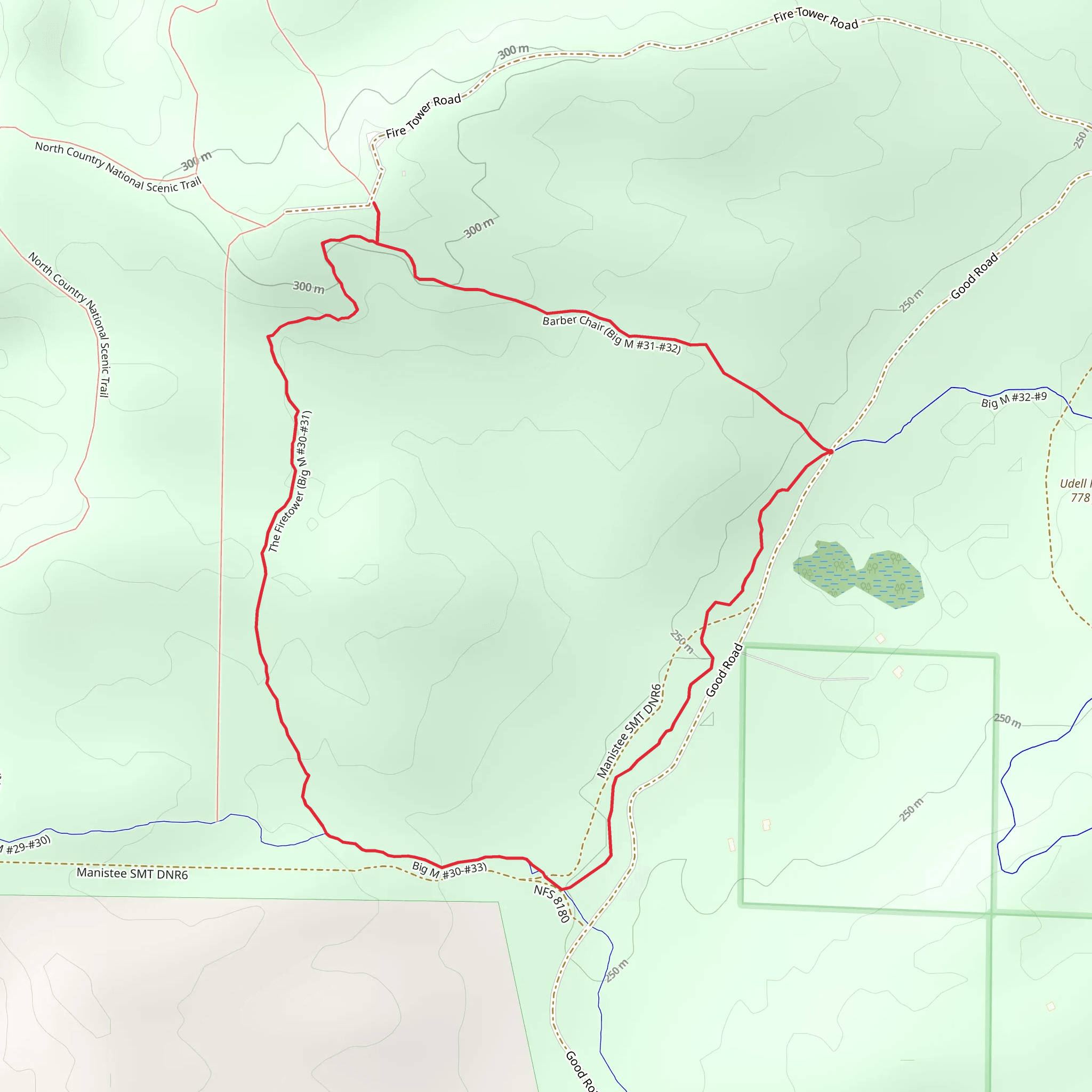 Barber Chair,The Firetower and Cheat Stick Loop mobile static map